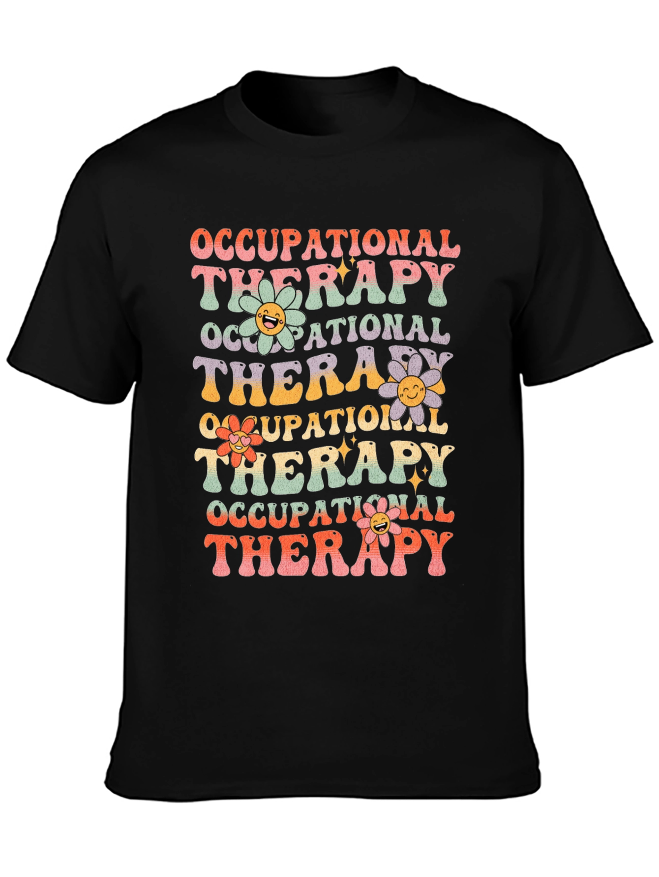 Occupational Therapy T-Shirt with Retro Floral Design