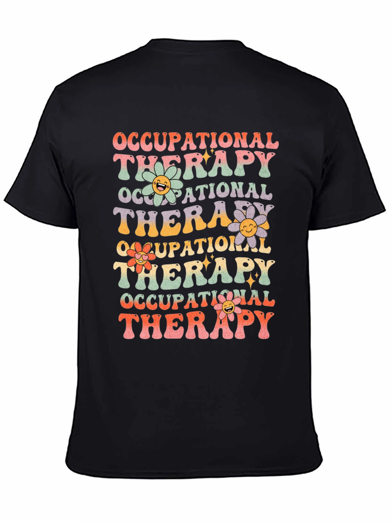 Occupational Therapy T-Shirt with Retro Floral Design