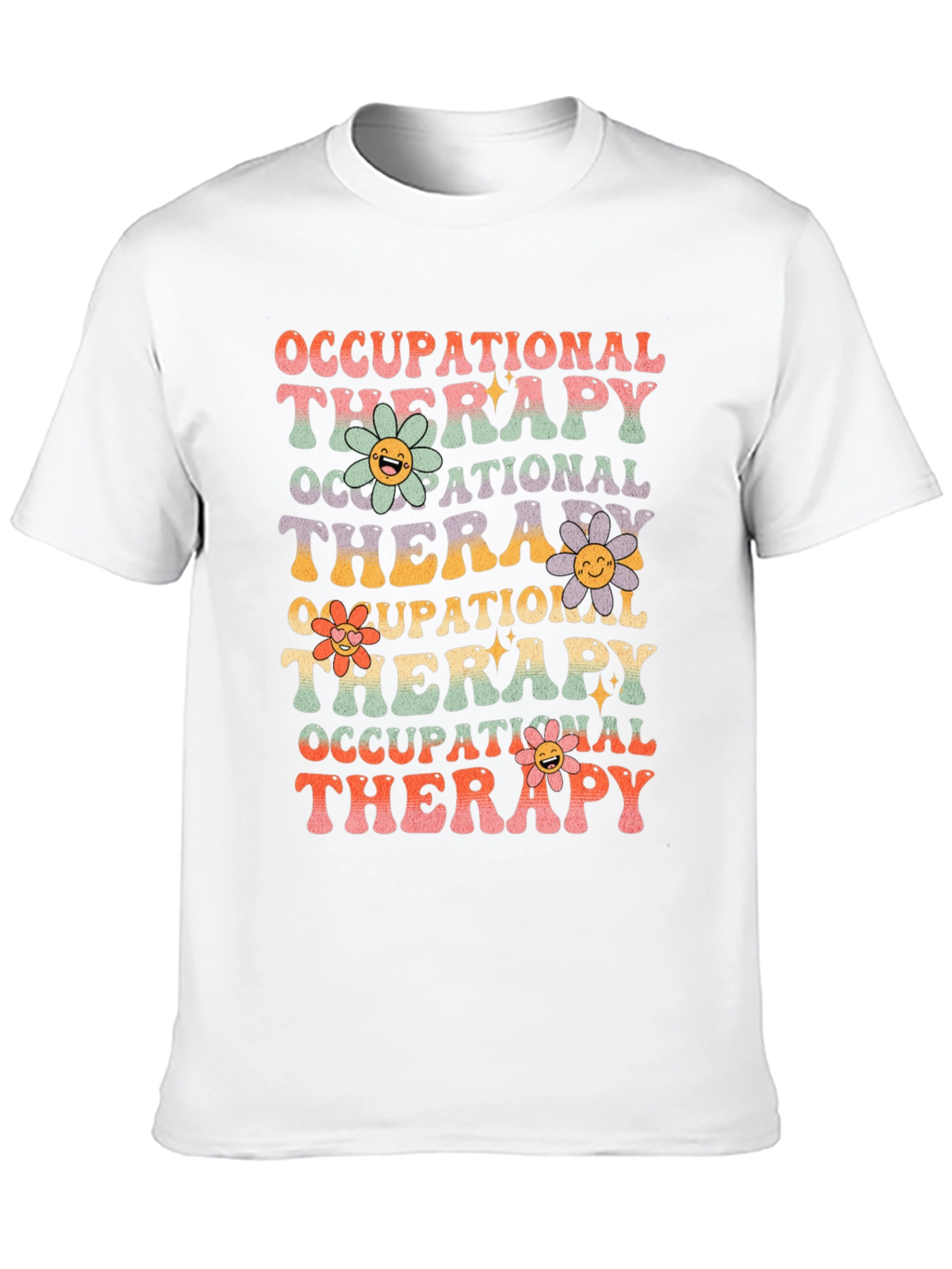 Occupational Therapy T-Shirt with Retro Floral Design