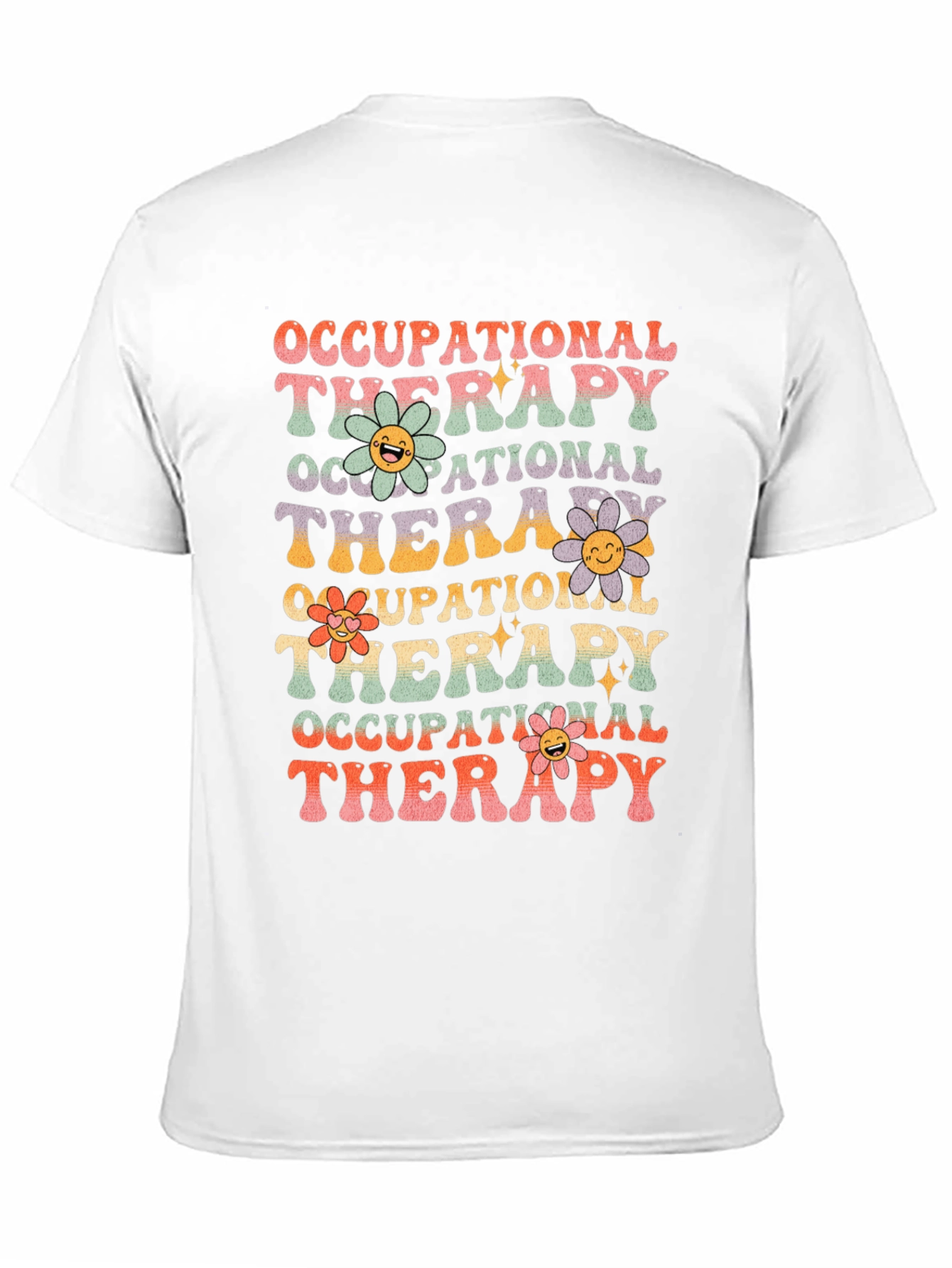 Occupational Therapy T-Shirt with Retro Floral Design