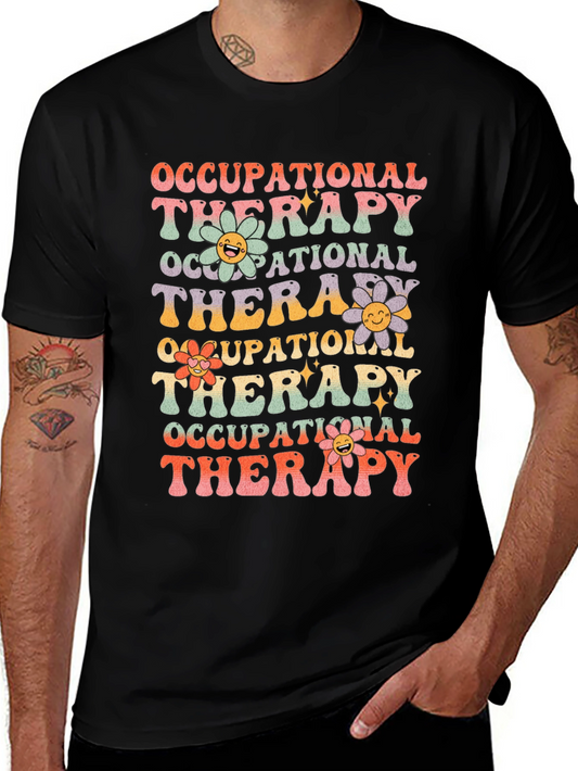 Occupational Therapy T-Shirt with Retro Floral Design