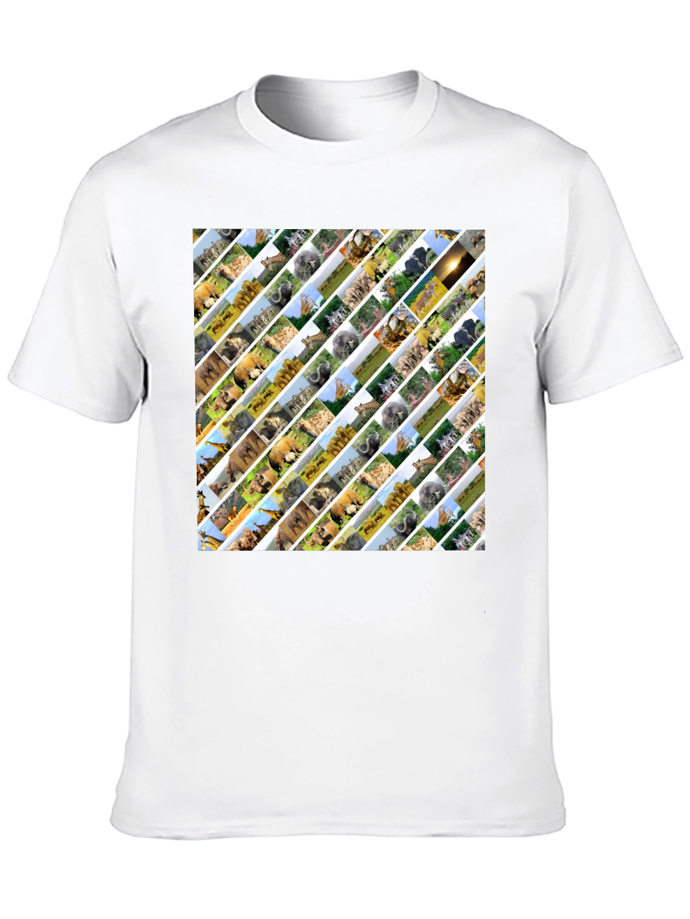 Safari Animal Print Mens Black T-Shirt