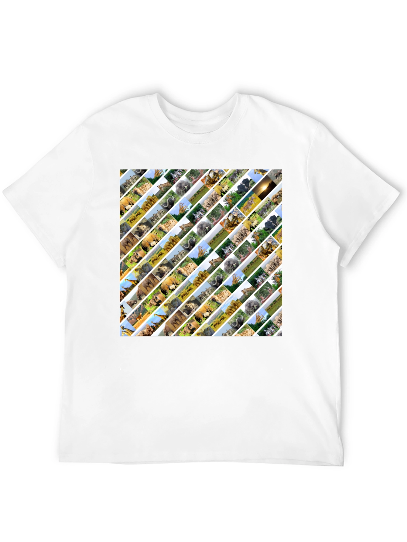 Safari Animal Print Mens Black T-Shirt