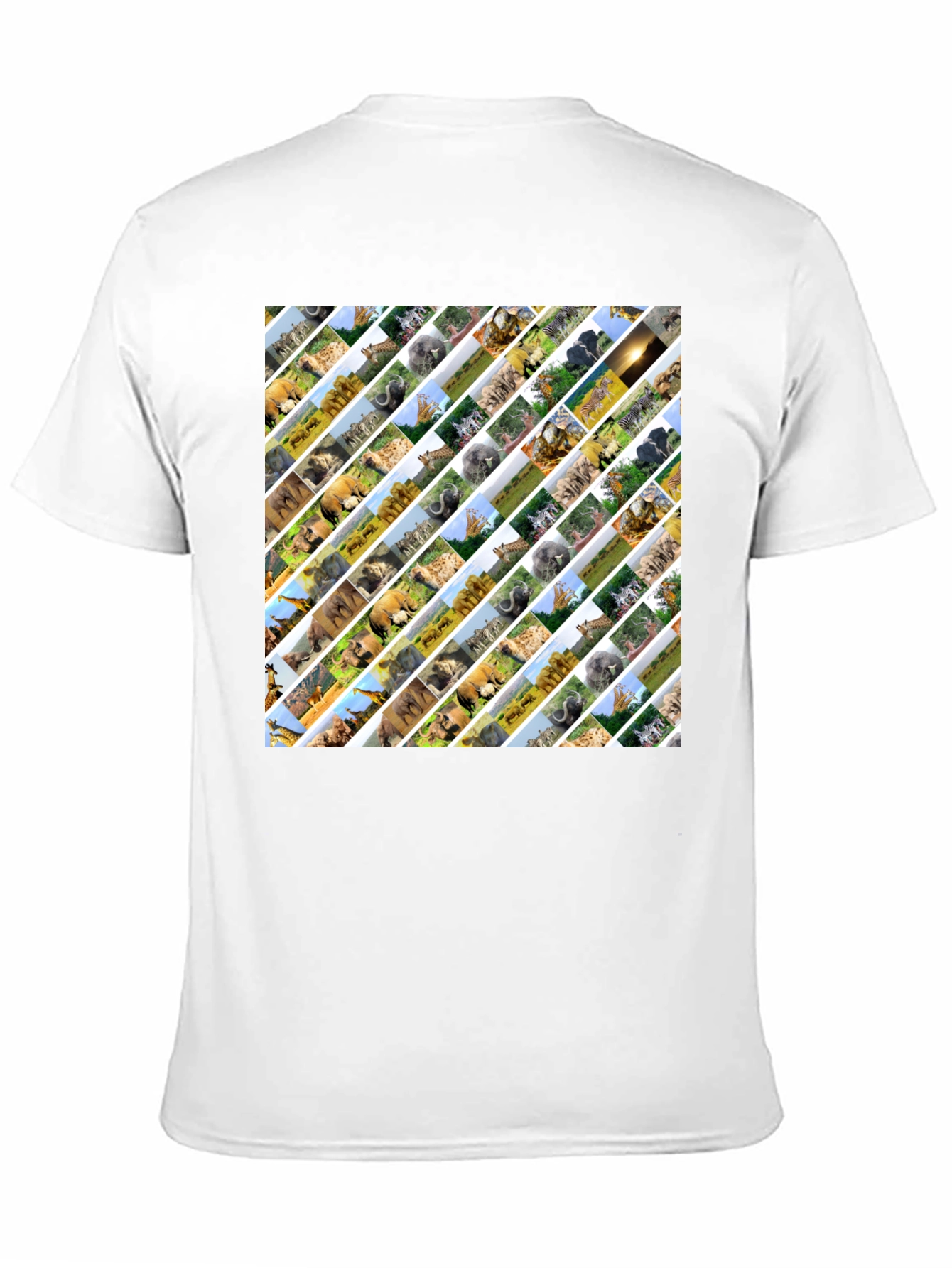 Safari Animal Print Mens Black T-Shirt