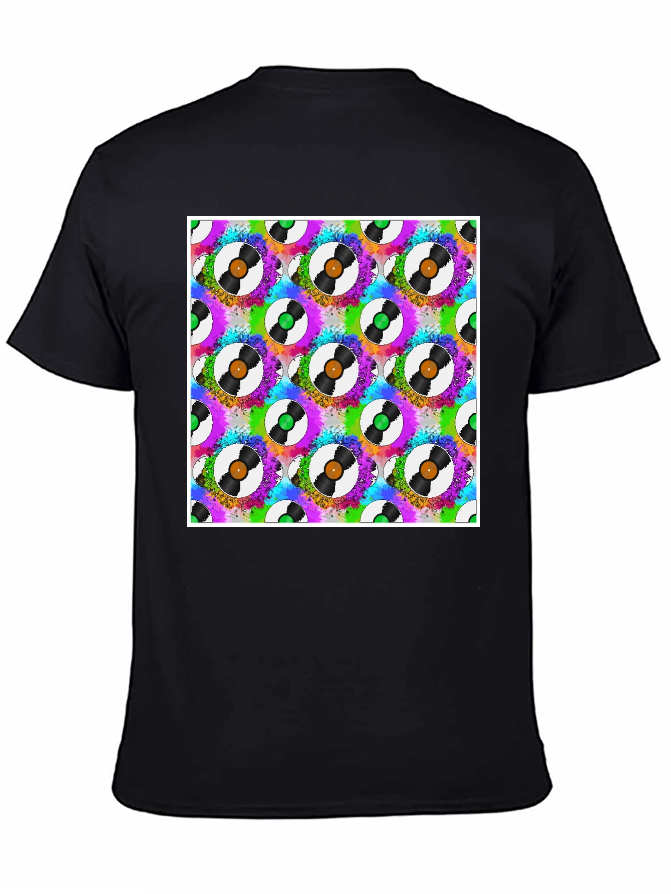 Retro Vinyl Record Pattern T-Shirt