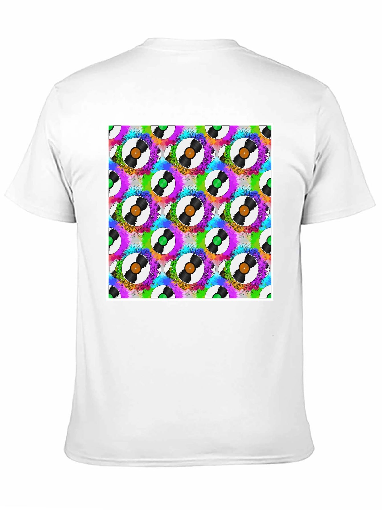 Retro Vinyl Record Pattern T-Shirt