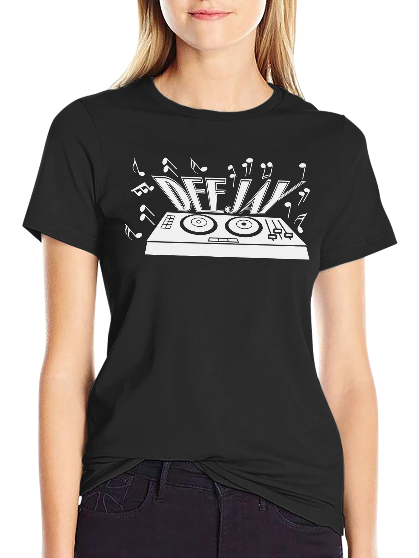 DJ Turntable Graphic Black T-Shirt