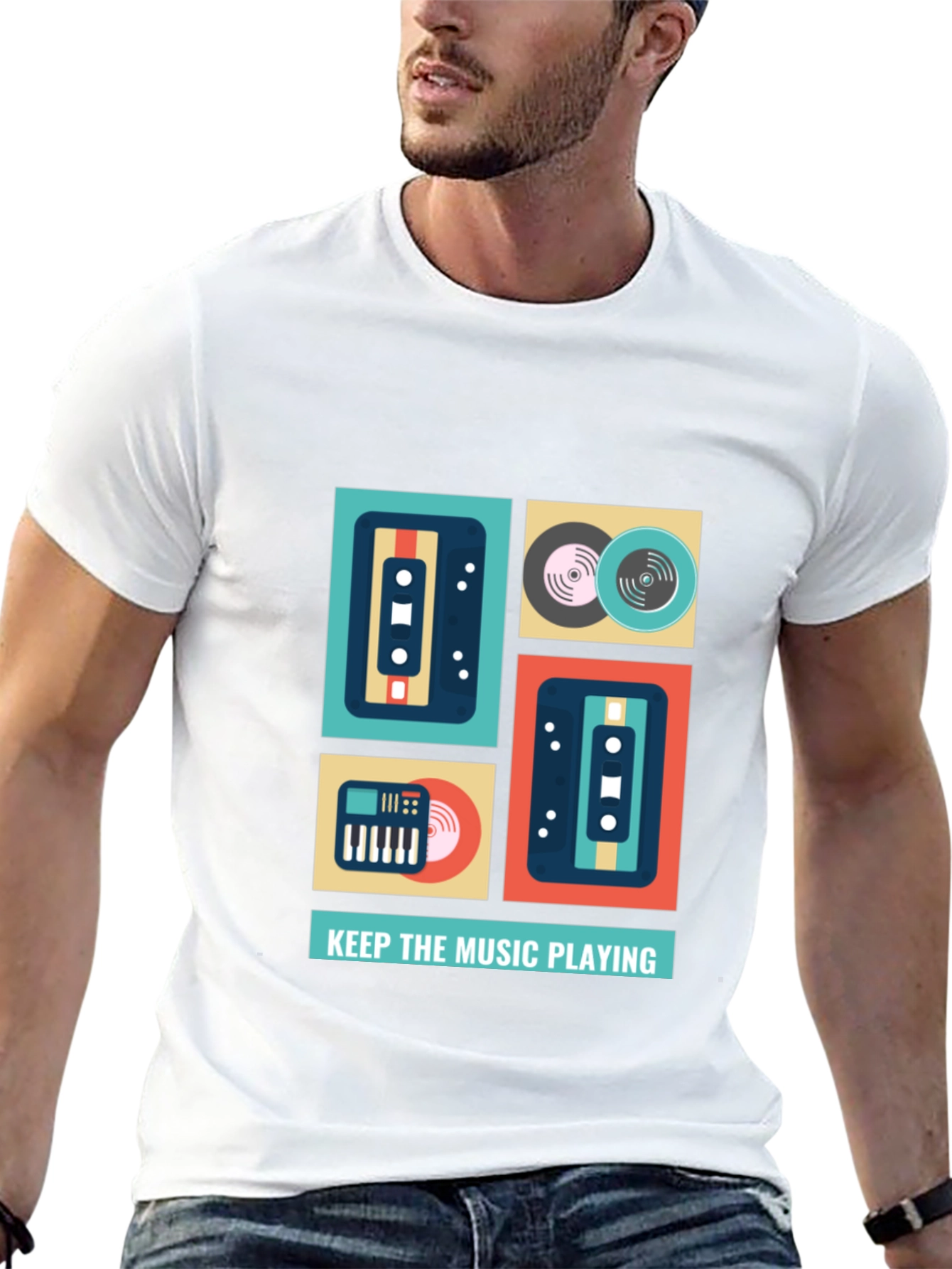 Keep the Music Playing Graphic T-Shirt