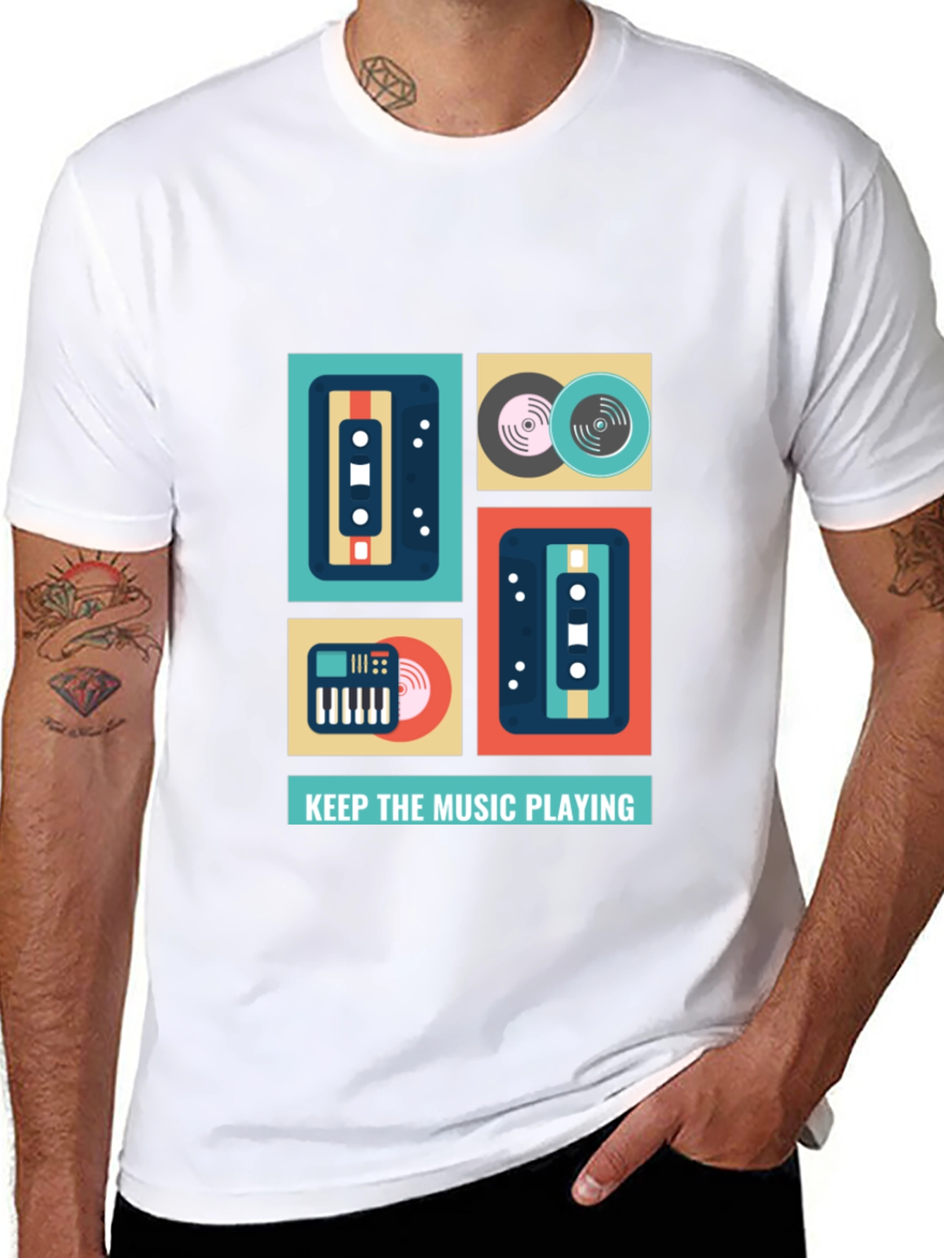 Keep the Music Playing Graphic T-Shirt