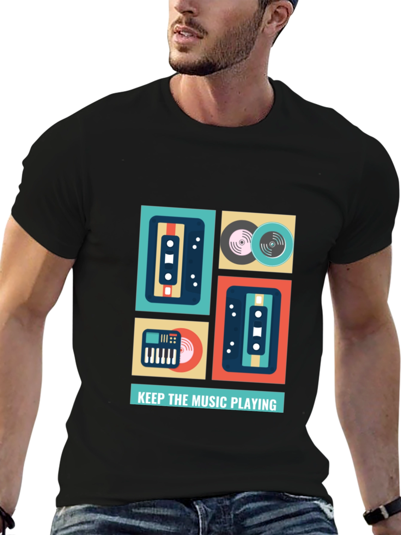 Keep the Music Playing Graphic T-Shirt