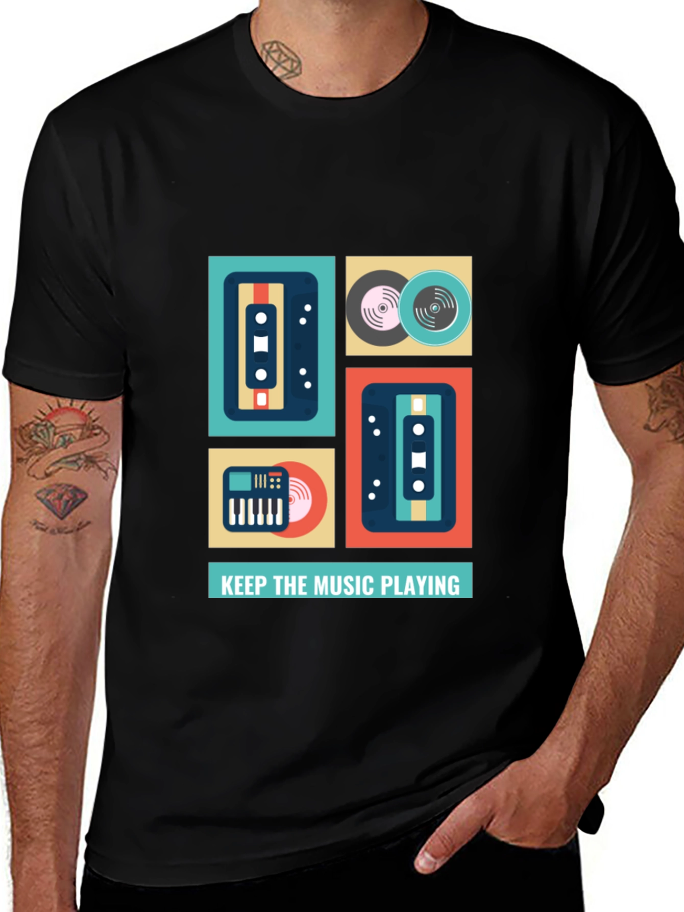 Keep the Music Playing Graphic T-Shirt