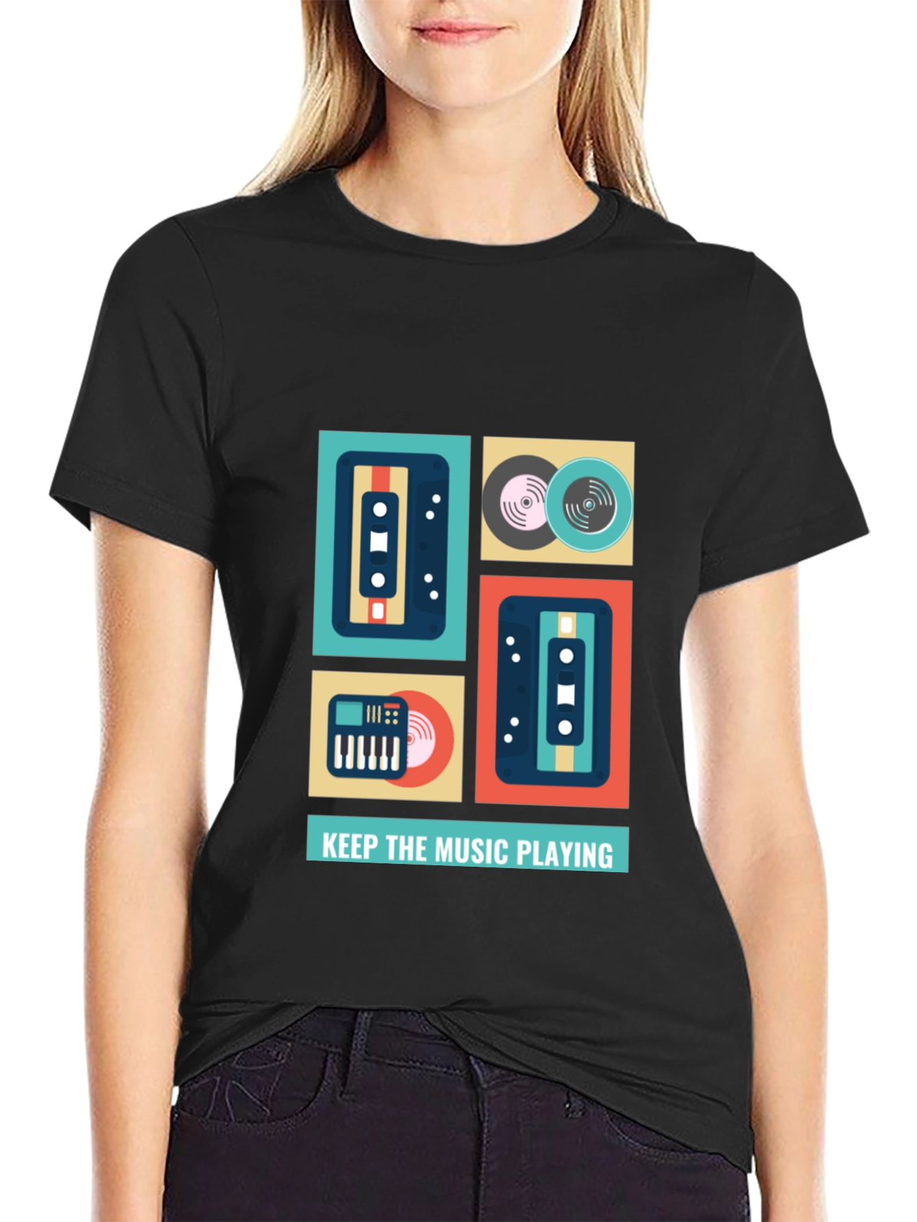Keep the Music Playing Graphic T-Shirt