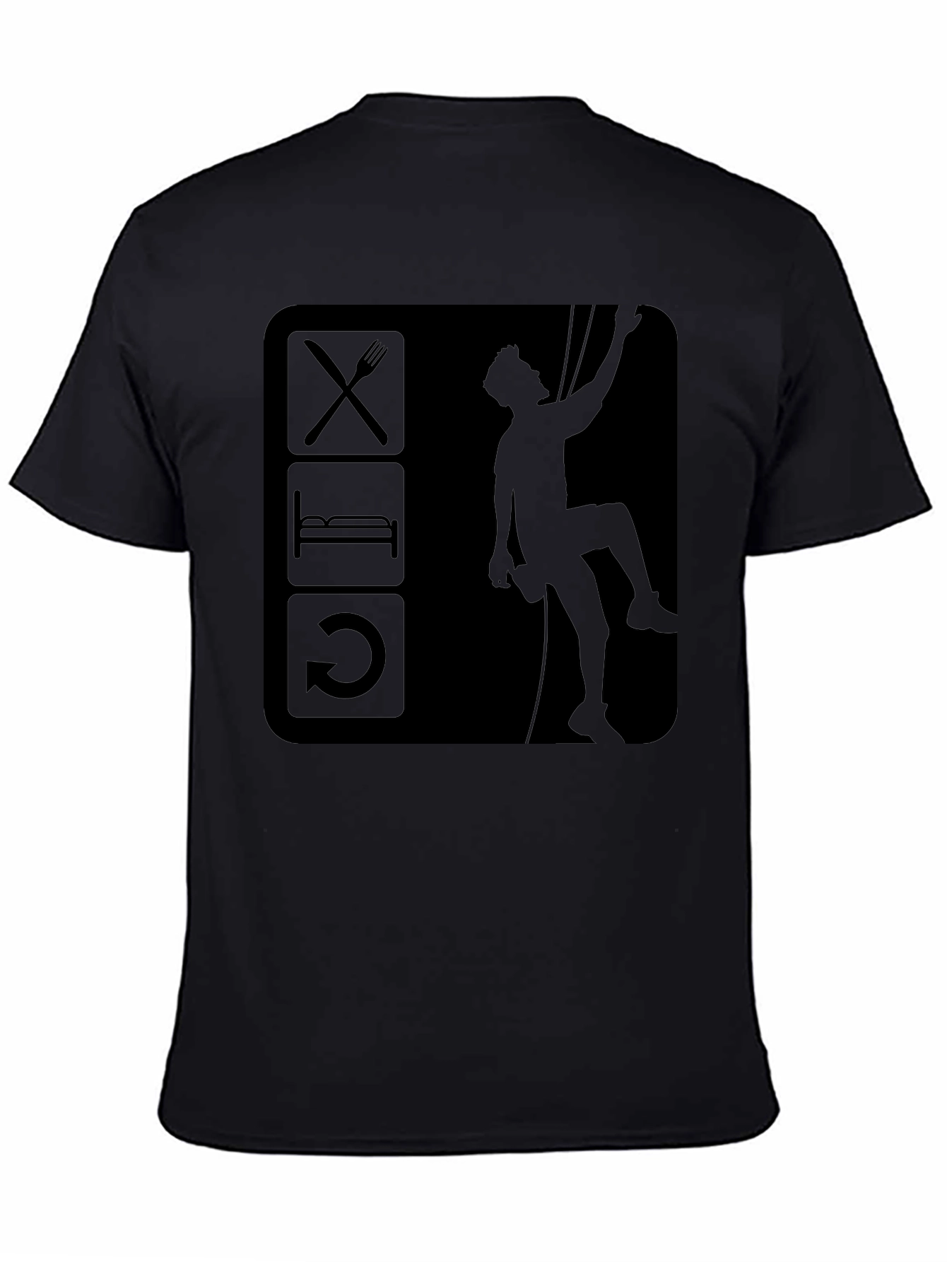 Eat Sleep Climb Repeat Black Graphic Tee