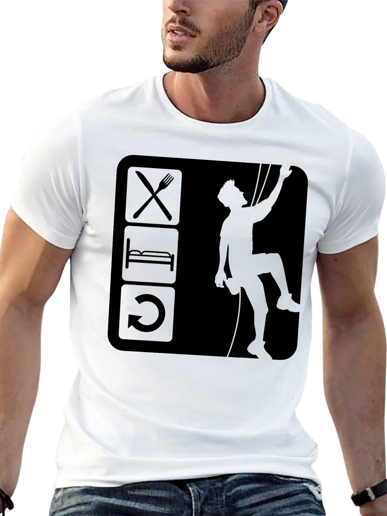 Eat Sleep Climb Repeat Black Graphic Tee