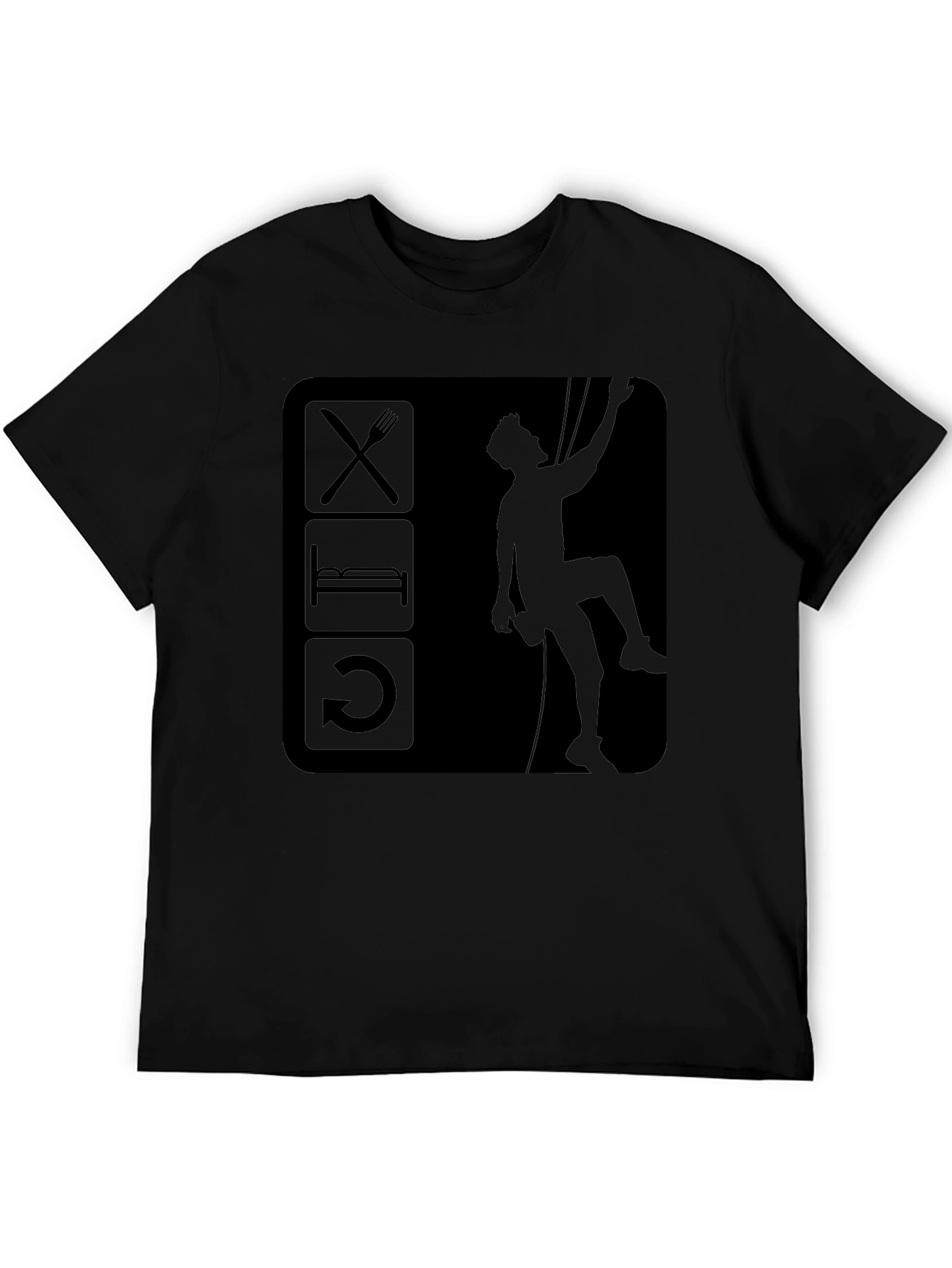 Eat Sleep Climb Repeat Black Graphic Tee