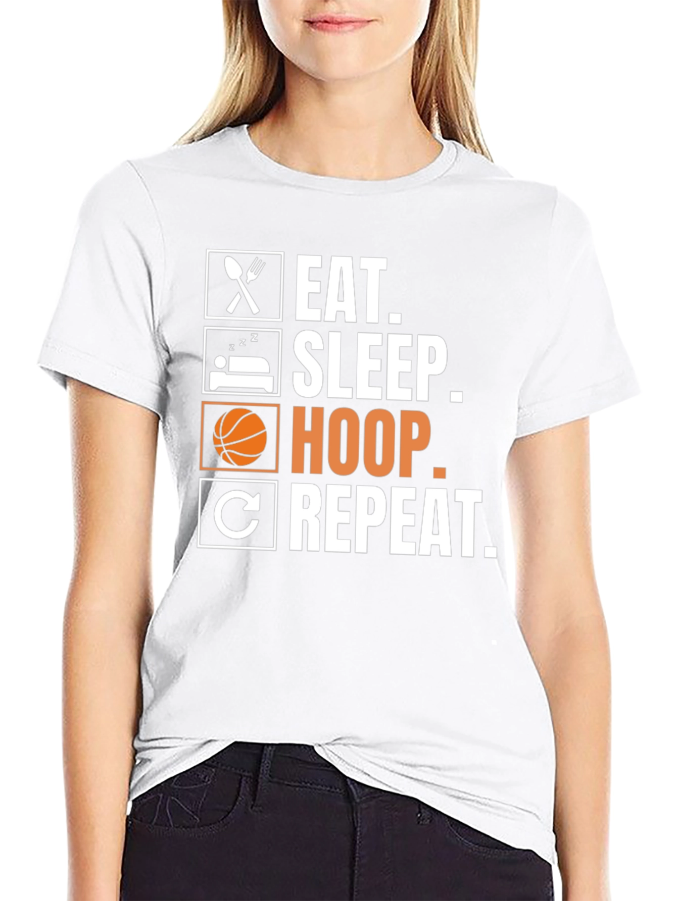 Eat Sleep Hoop Repeat - Basketball T-Shirt