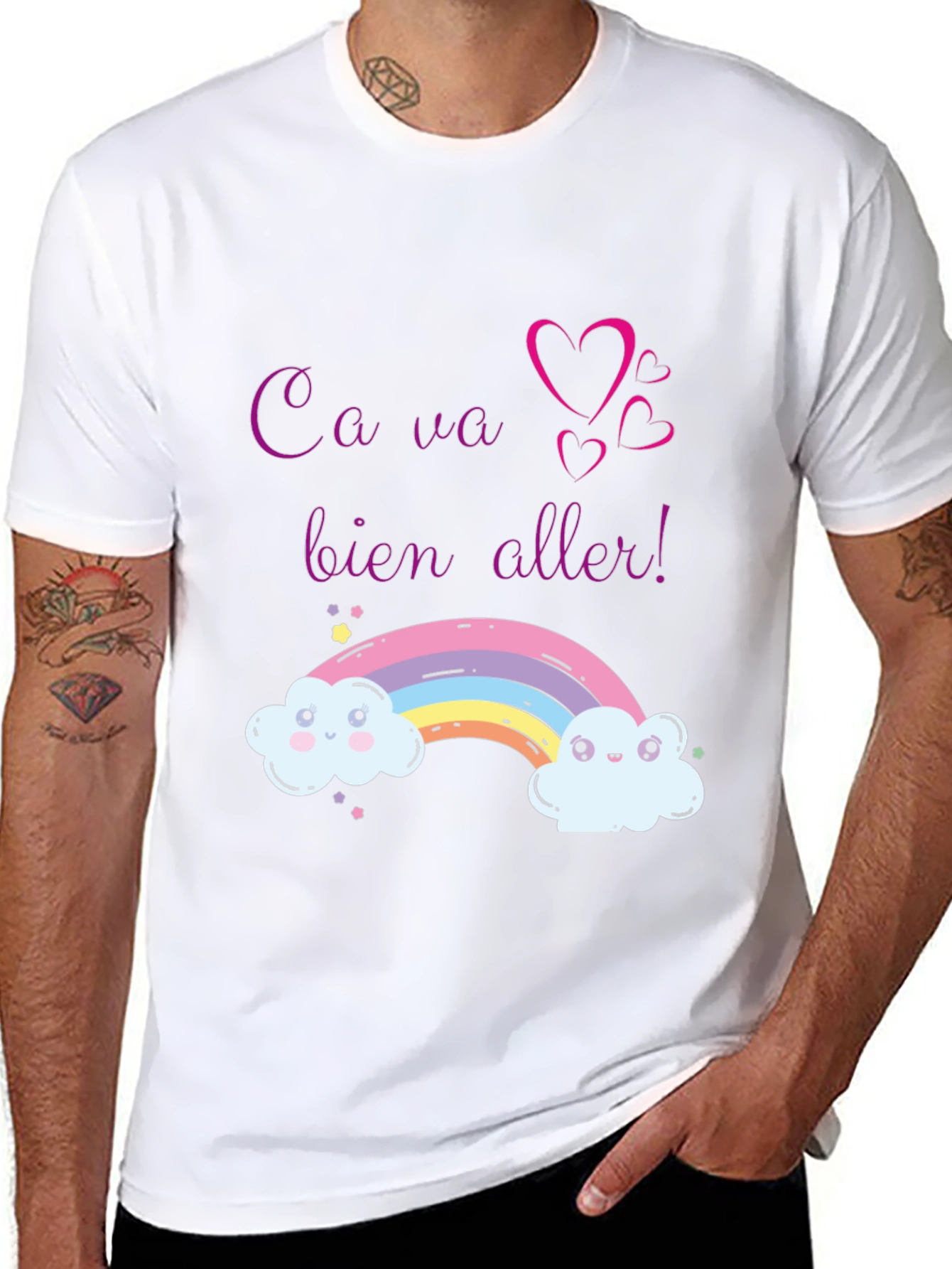 Rainbow Ca Va Bien Aller Graphic Tee