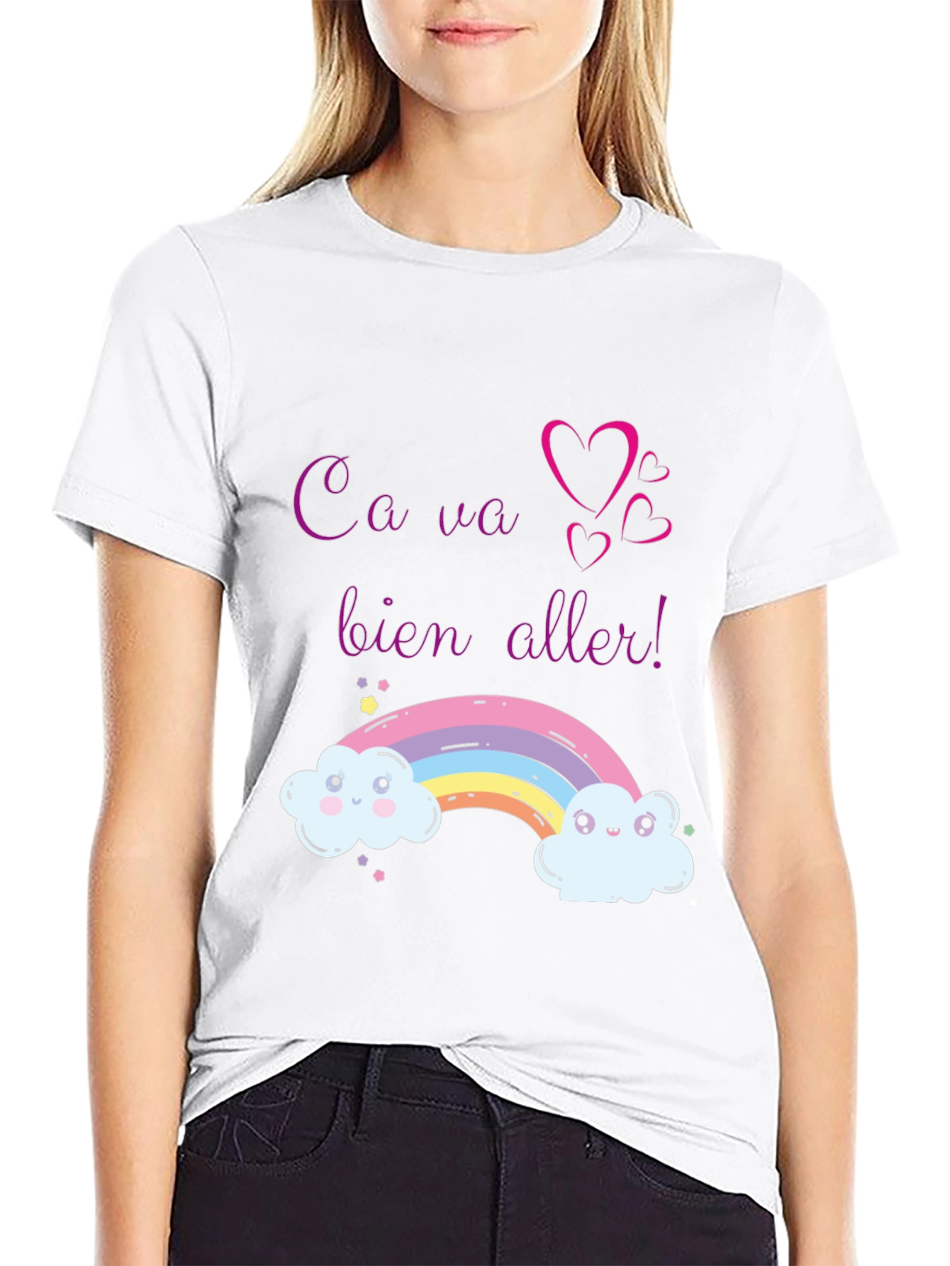 Rainbow Ca Va Bien Aller Graphic Tee