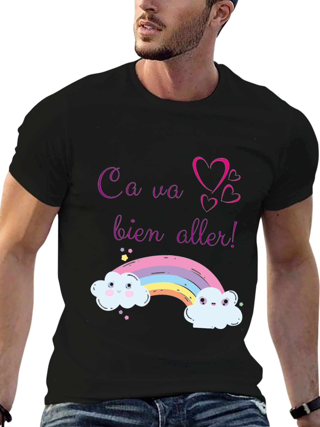 Rainbow Ca Va Bien Aller Graphic Tee