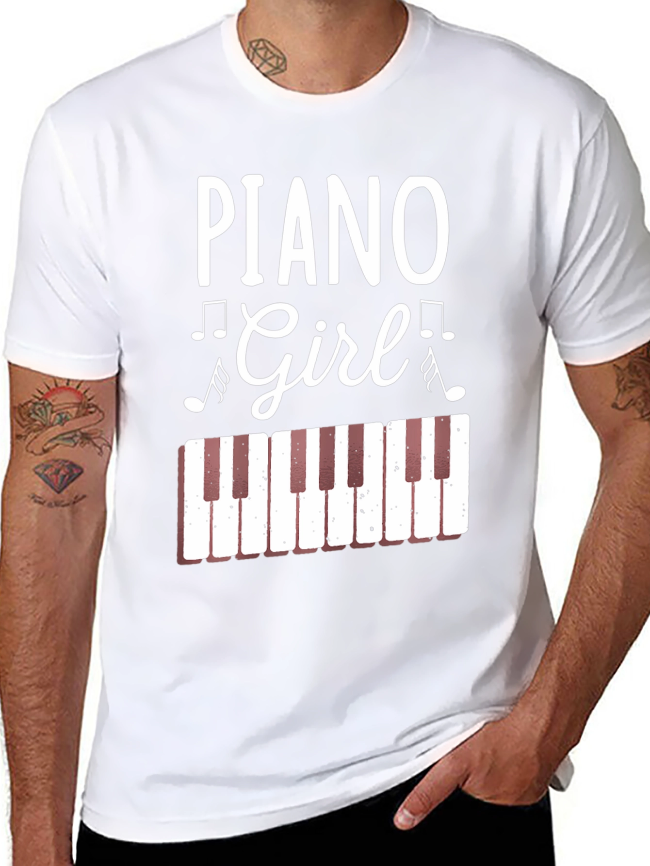 Piano Girl Graphic Tee - Music Lover Shirt