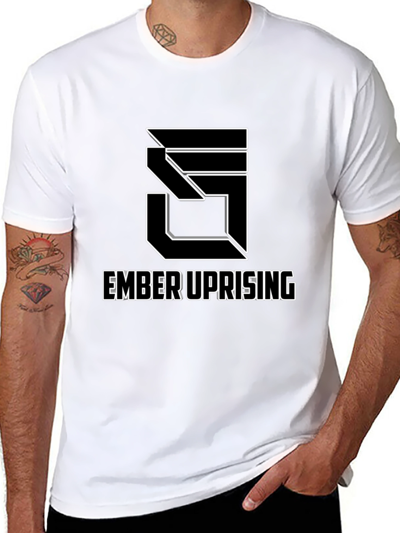 Ember Uprising Graphic Tee - Modern Black T-Shirt