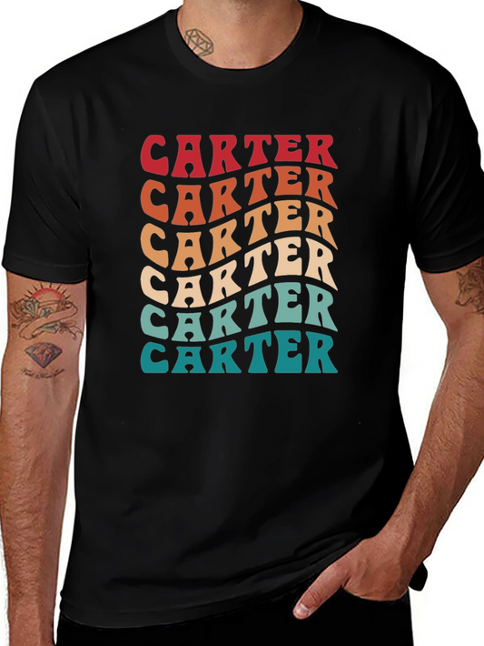 Retro Carter T-Shirt - Wavy Text Design