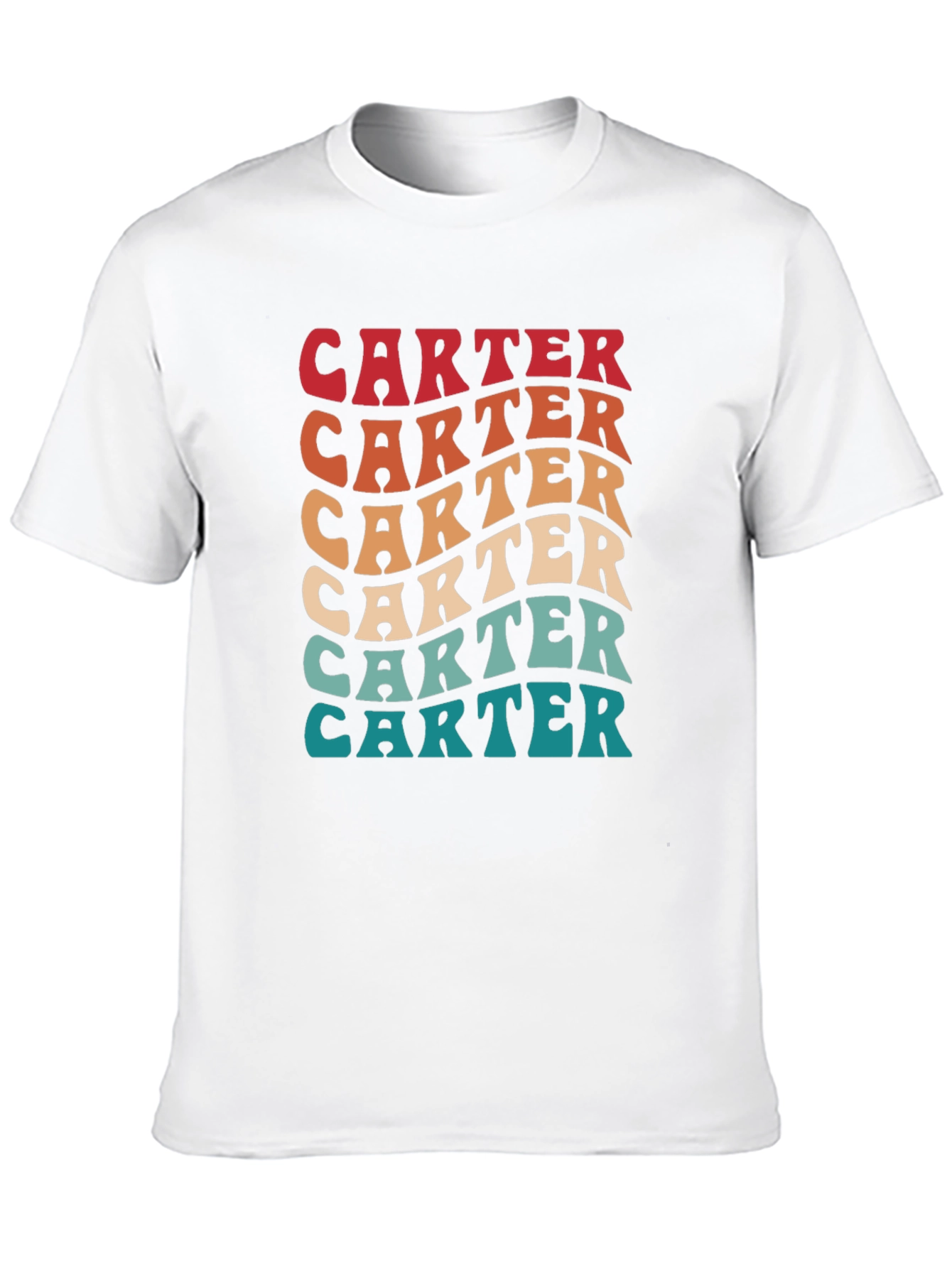 Retro Carter T-Shirt - Wavy Text Design