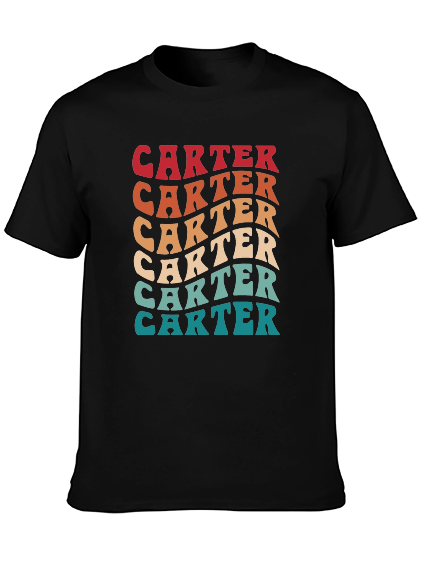 Retro Carter T-Shirt - Wavy Text Design