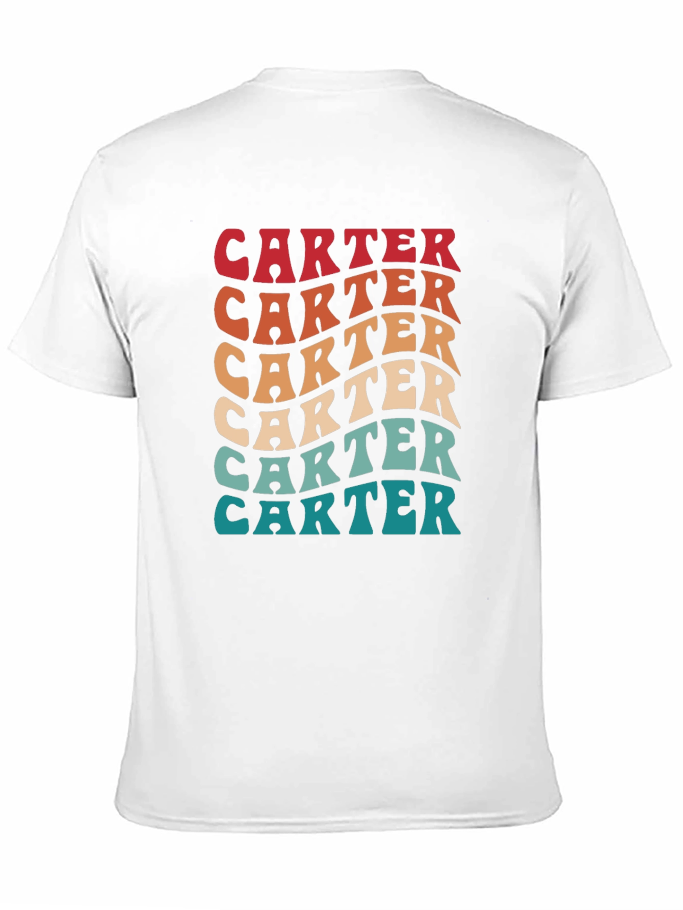 Retro Carter T-Shirt - Wavy Text Design