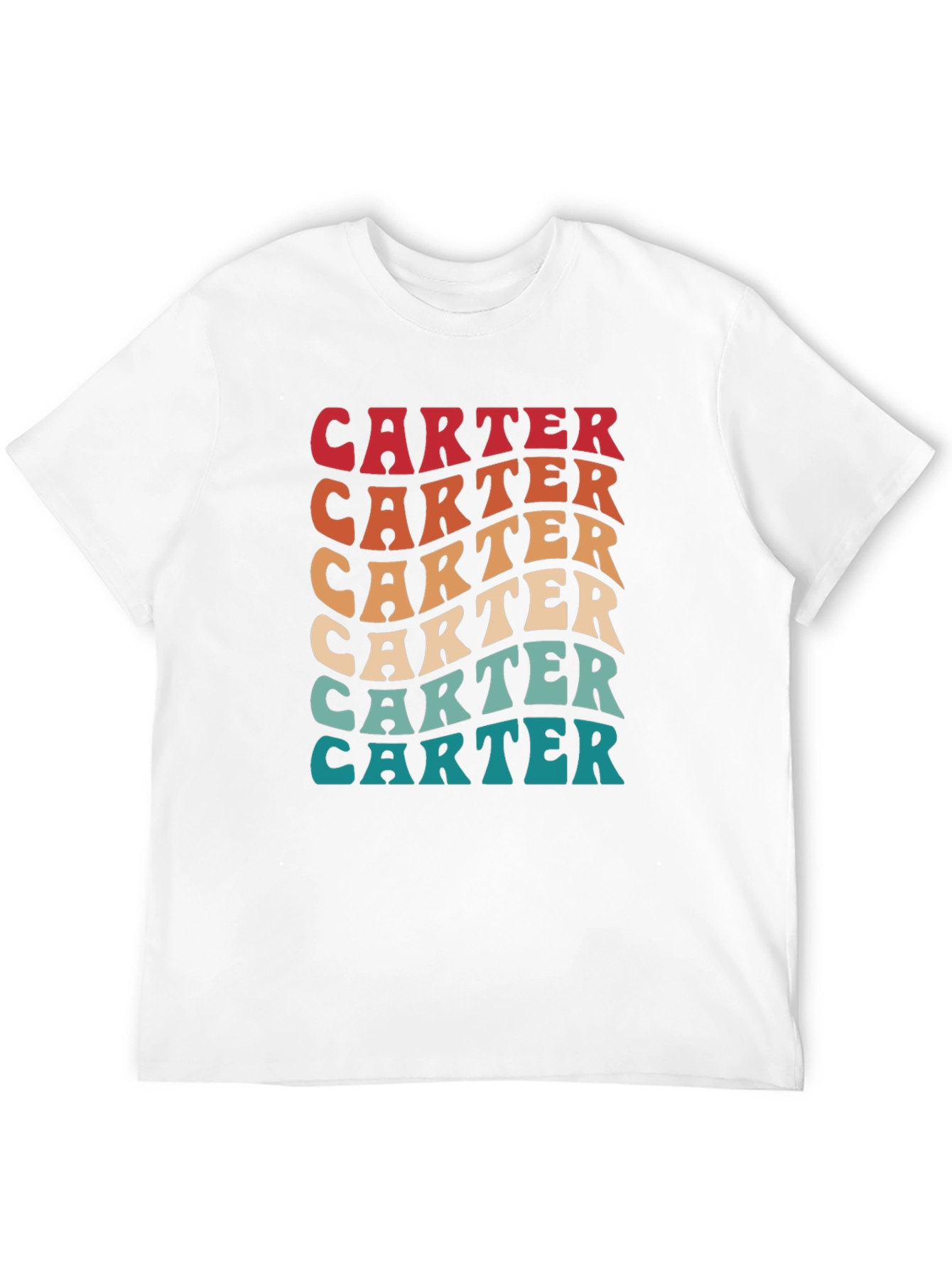 Retro Carter T-Shirt - Wavy Text Design