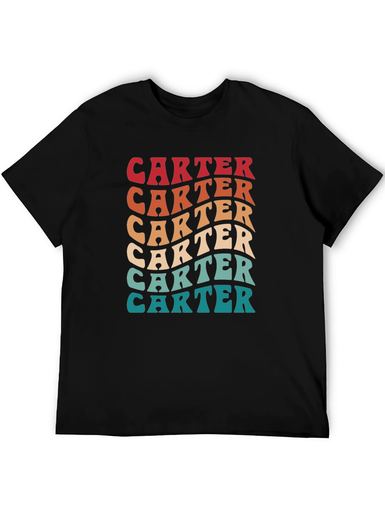 Retro Carter T-Shirt - Wavy Text Design