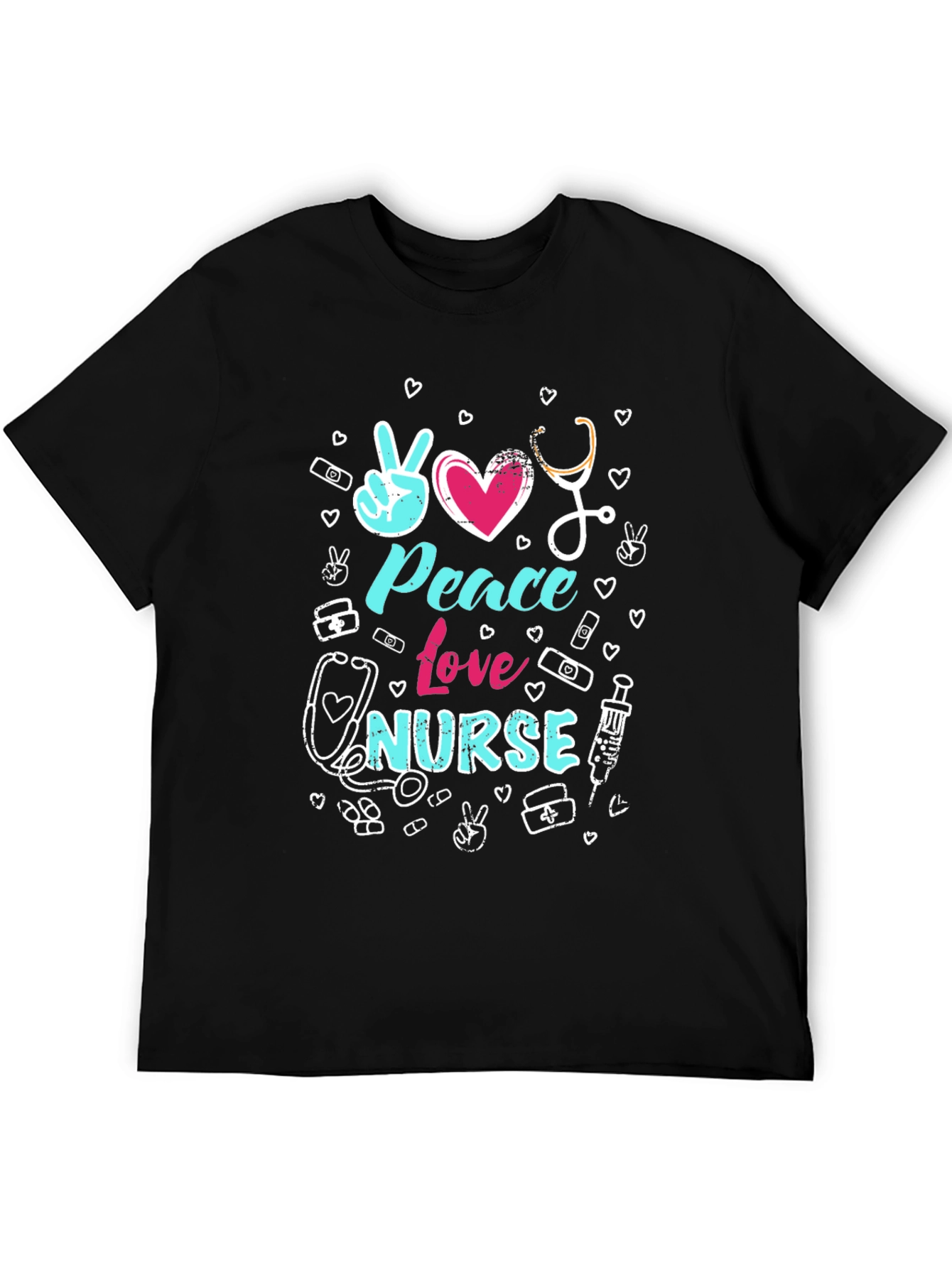 Peace Love Nurse Graphic T-Shirt