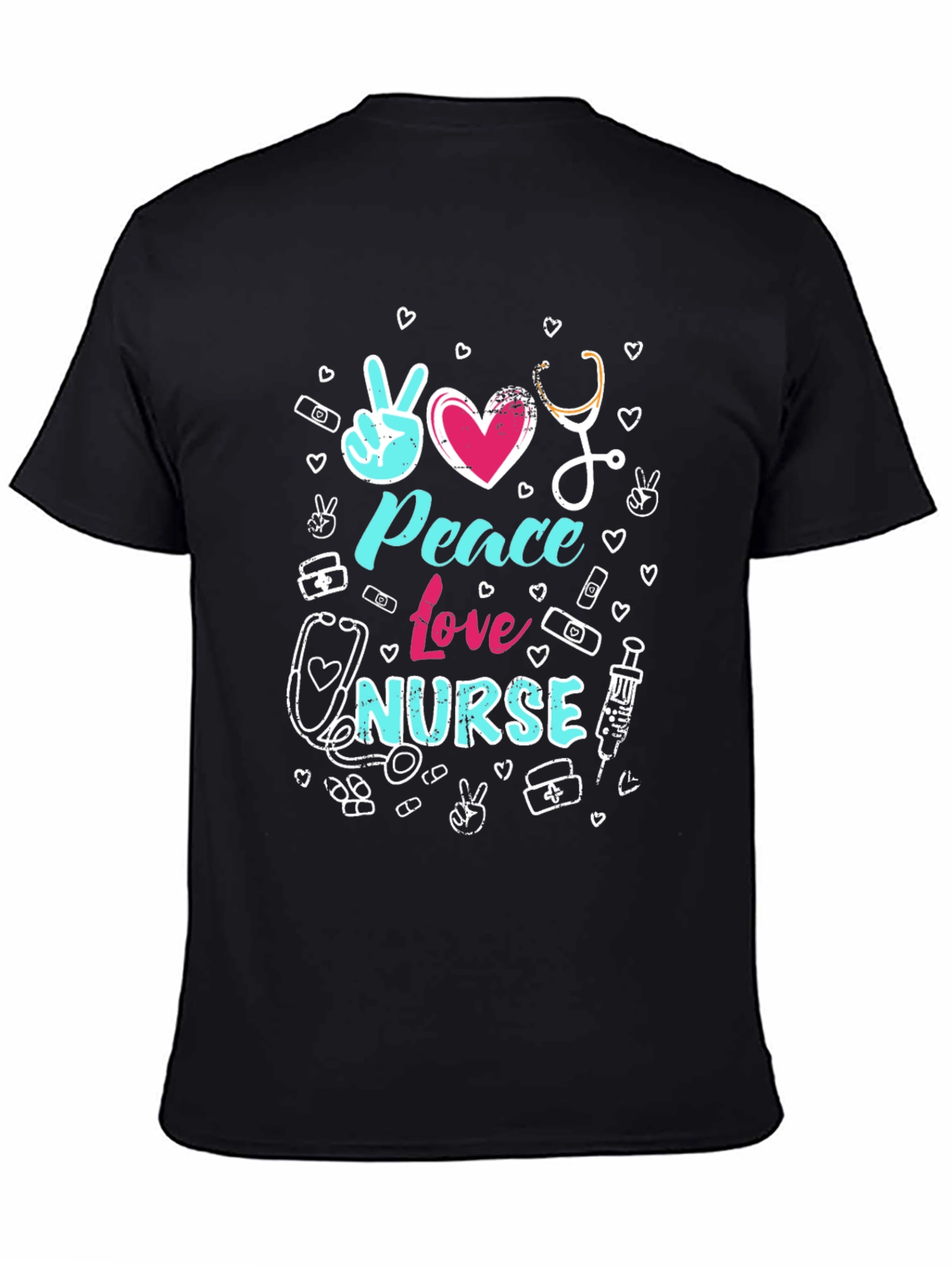Peace Love Nurse Graphic T-Shirt