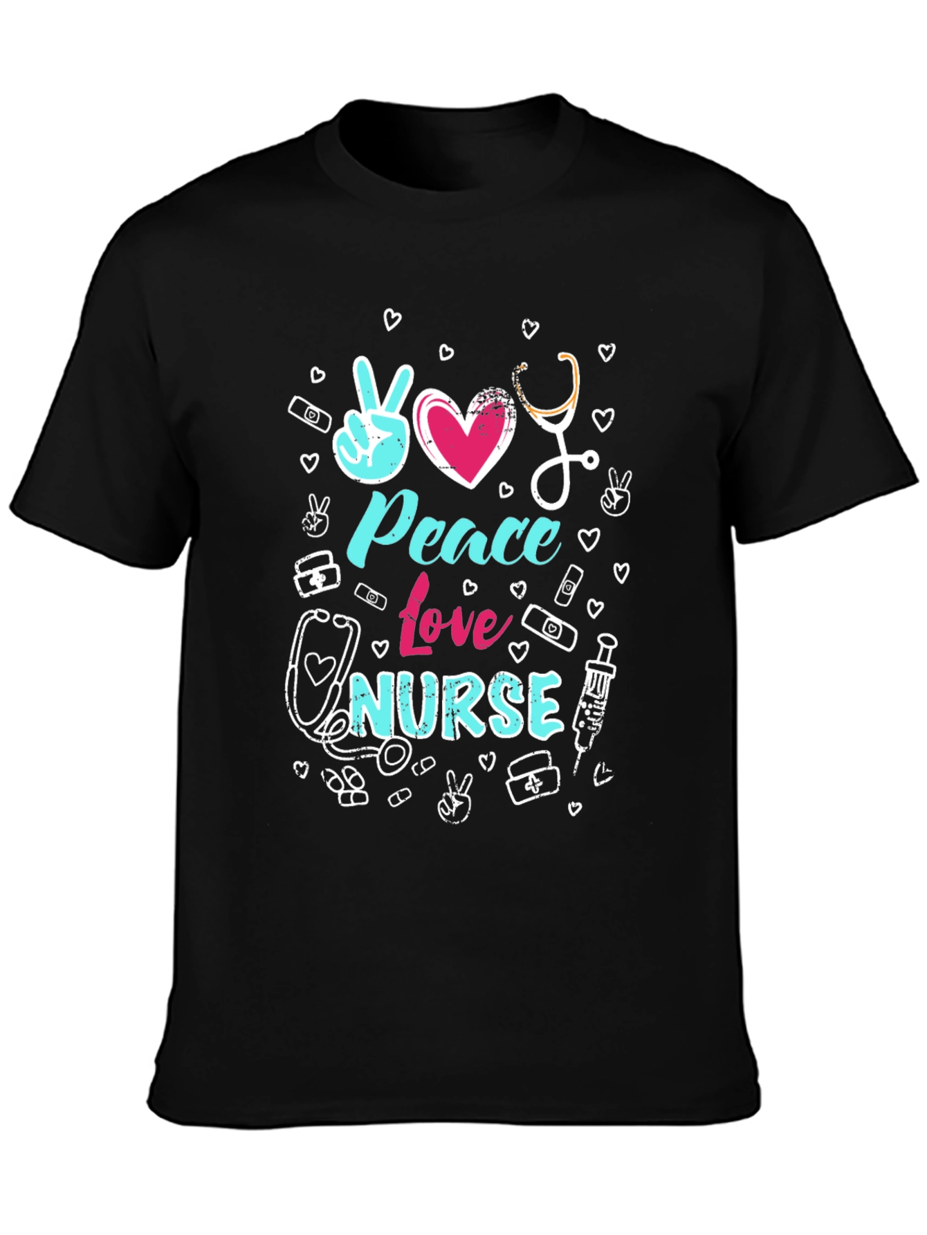 Peace Love Nurse Graphic T-Shirt