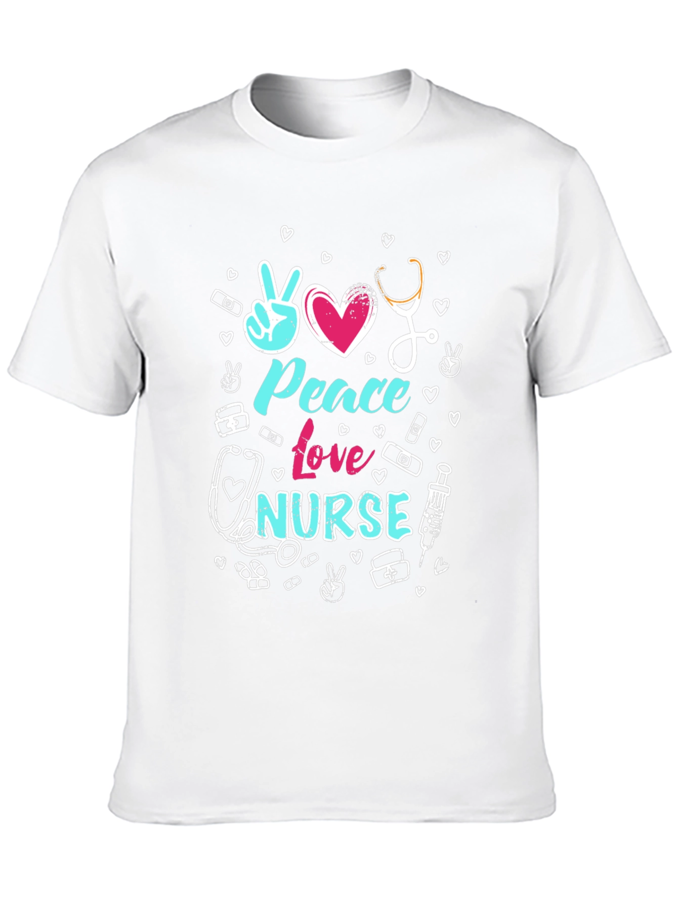 Peace Love Nurse Graphic T-Shirt