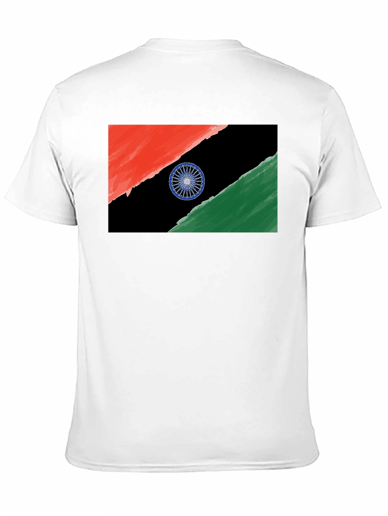 India Flag Graphic Tee - Black Cotton T-Shirt