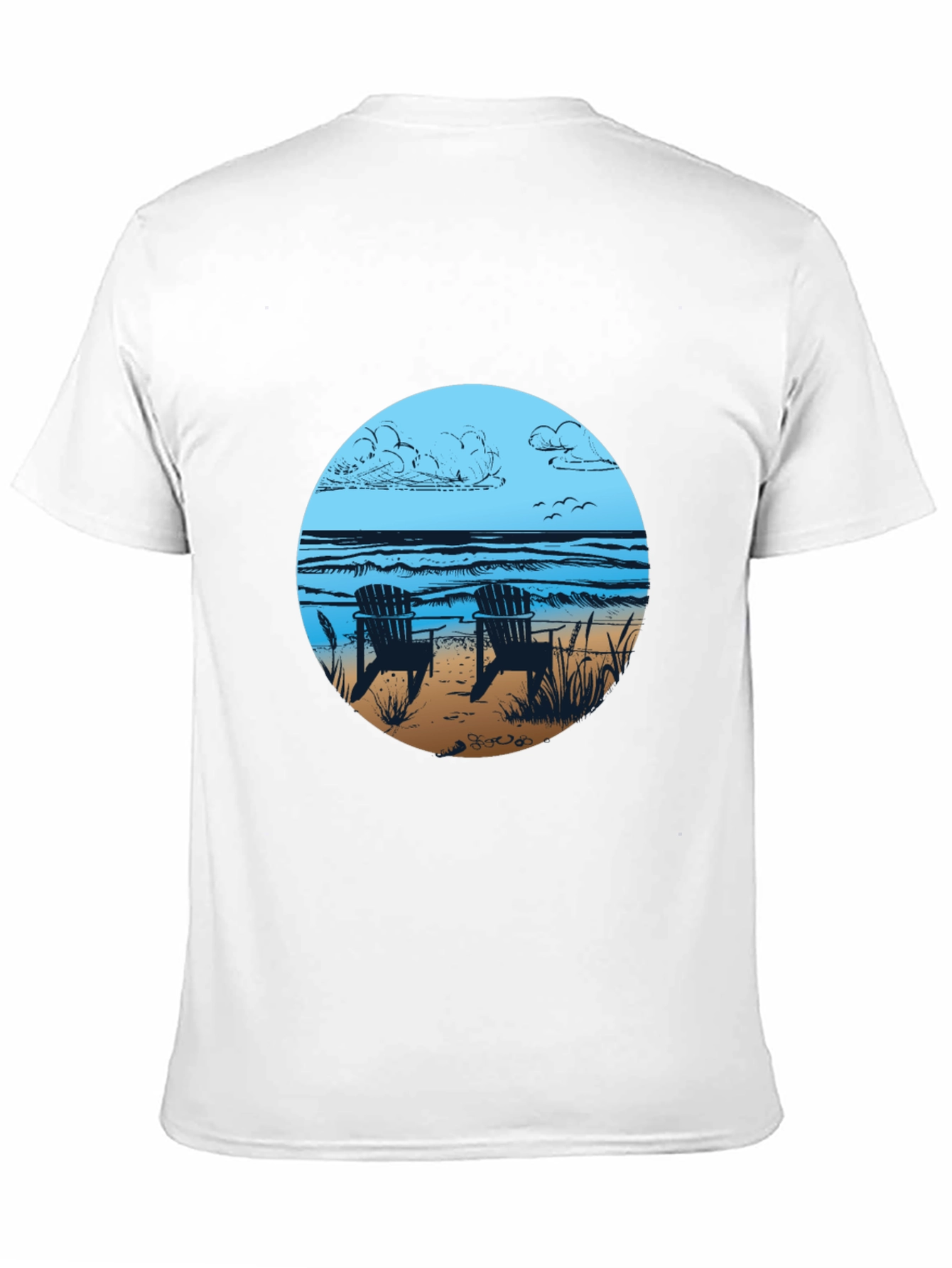 Beach Chairs Graphic Tee - Relaxed Coastal Vibes