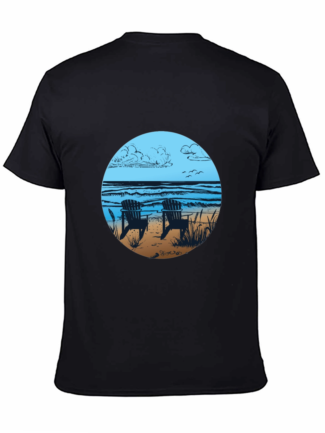 Beach Chairs Graphic Tee - Relaxed Coastal Vibes