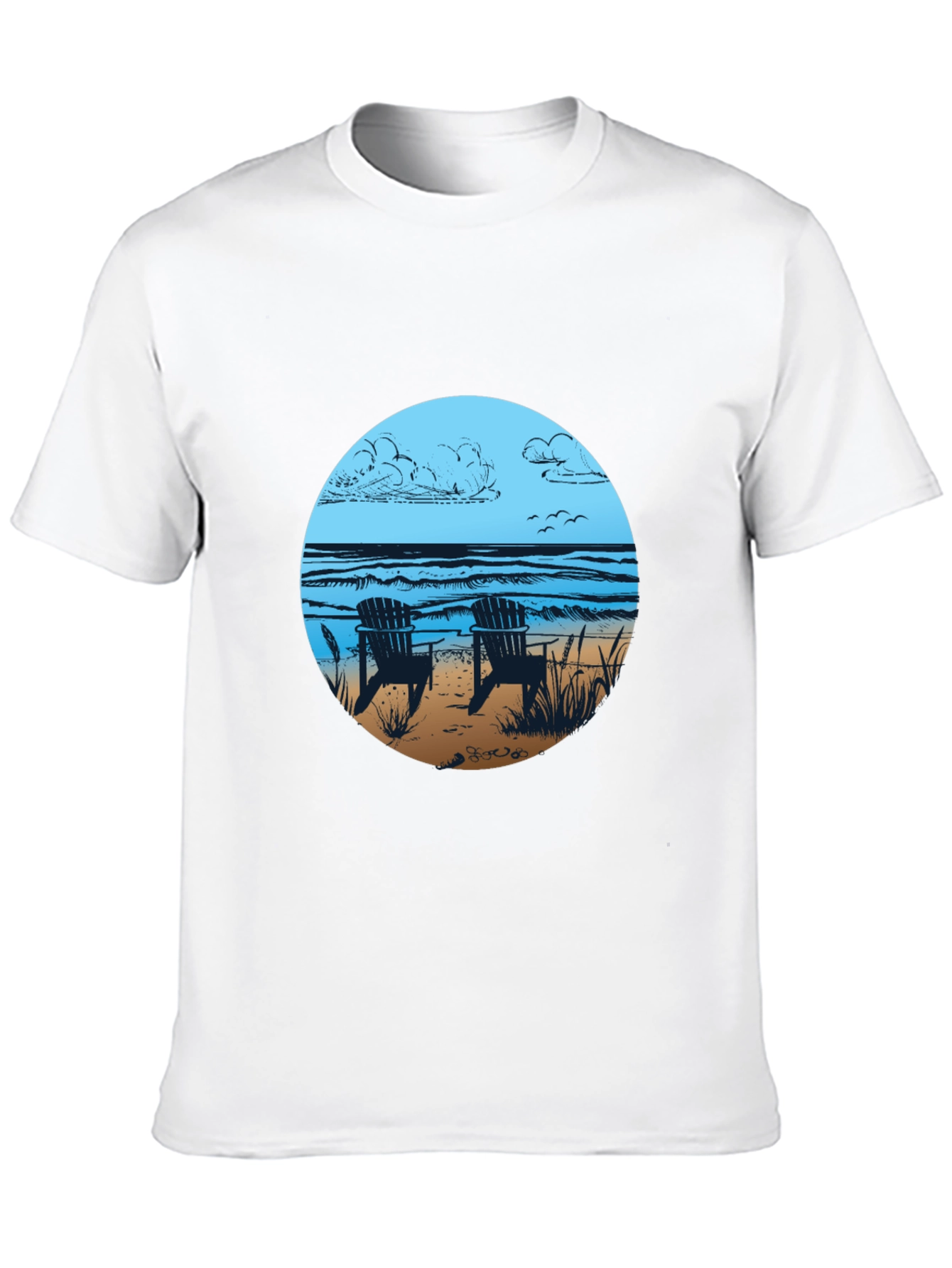 Beach Chairs Graphic Tee - Relaxed Coastal Vibes