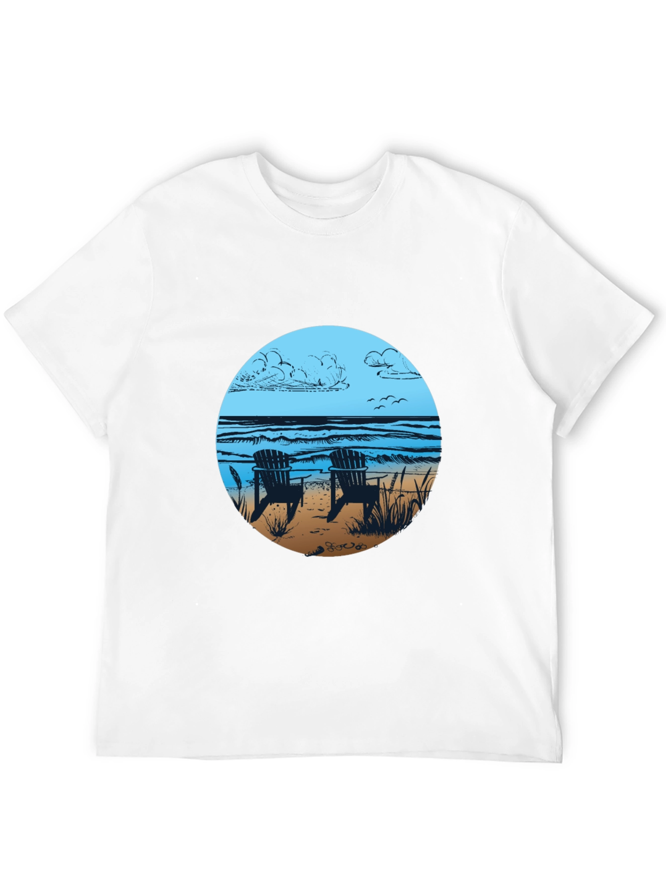 Beach Chairs Graphic Tee - Relaxed Coastal Vibes