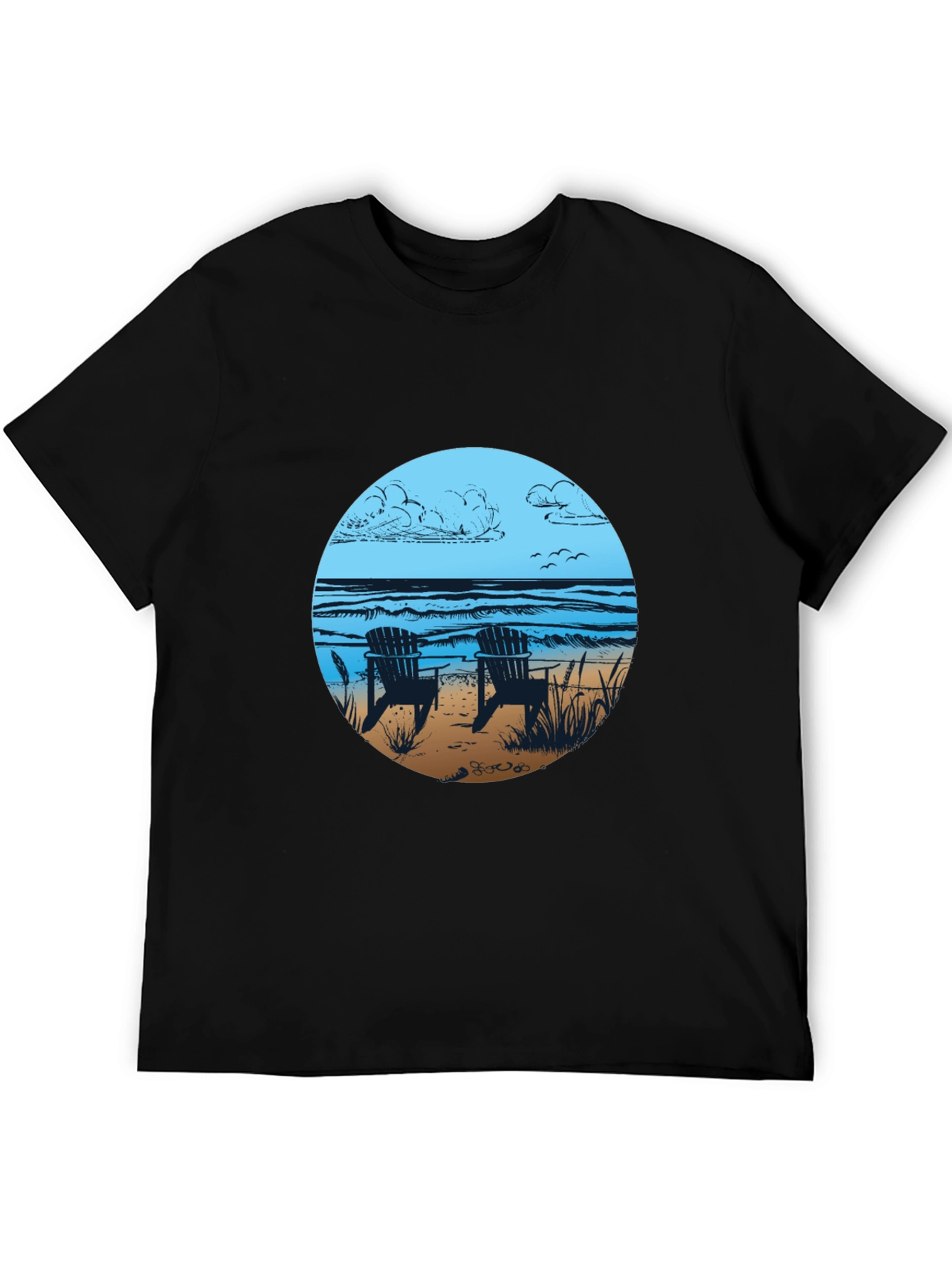 Beach Chairs Graphic Tee - Relaxed Coastal Vibes