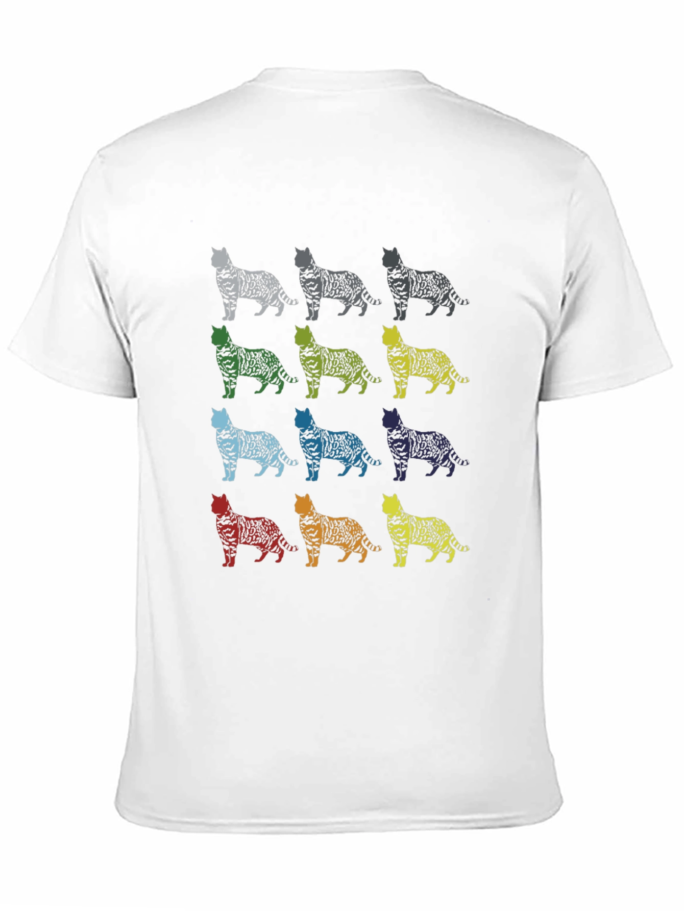 Colorful Cat Pattern T-Shirt