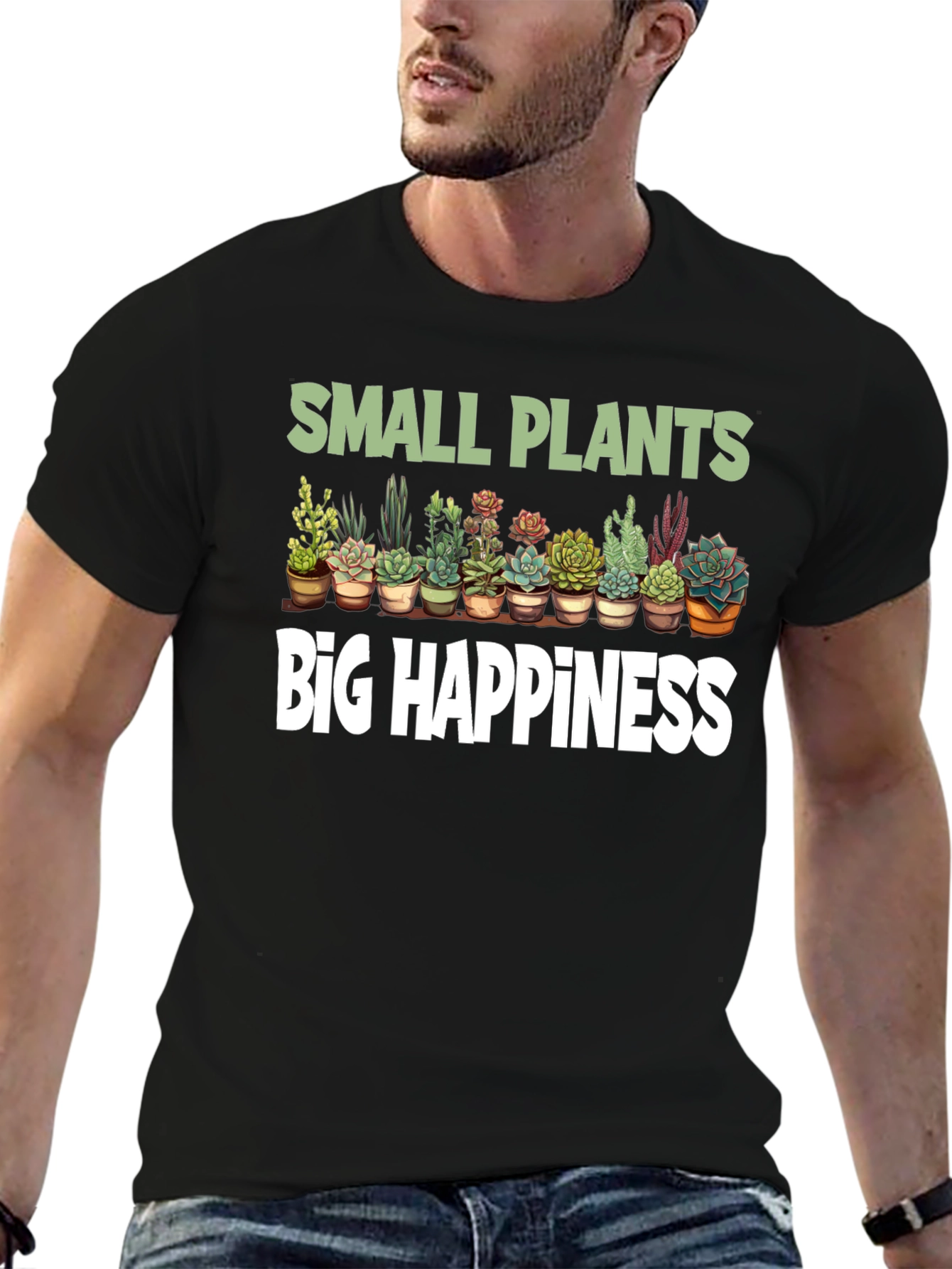 Small Plants Big Happiness Graphic Tee