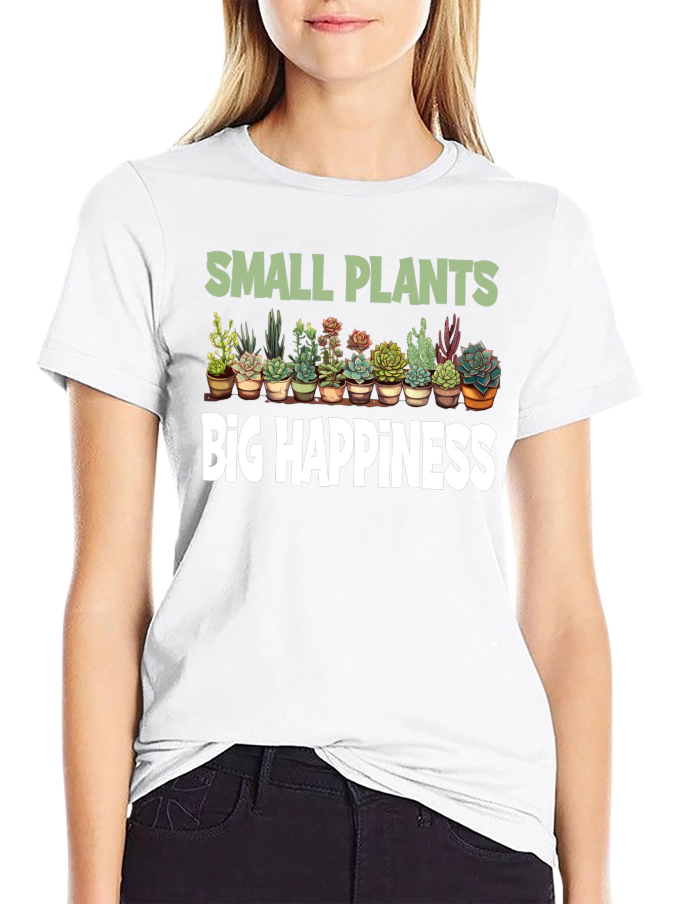 Small Plants Big Happiness Graphic Tee