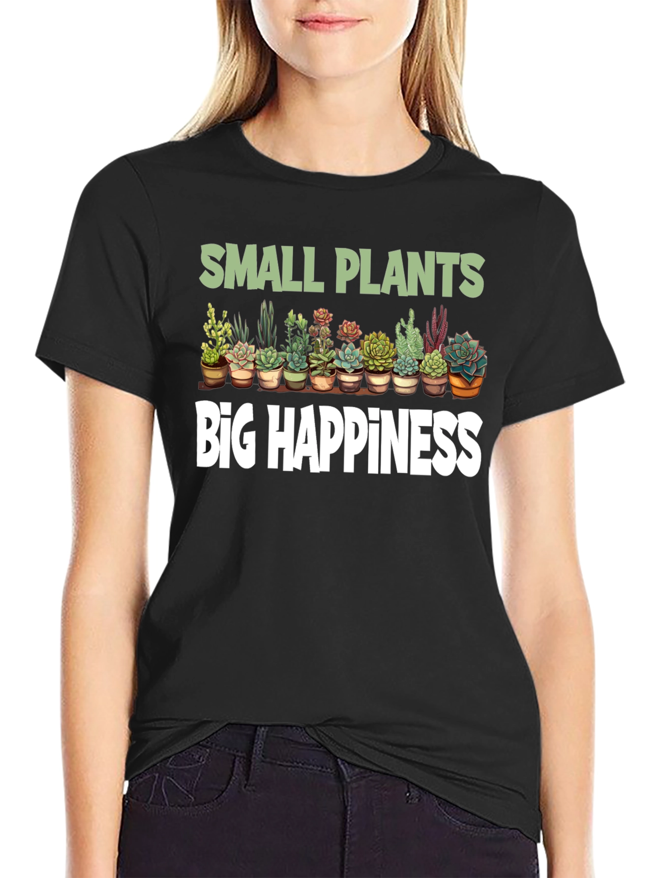 Small Plants Big Happiness Graphic Tee
