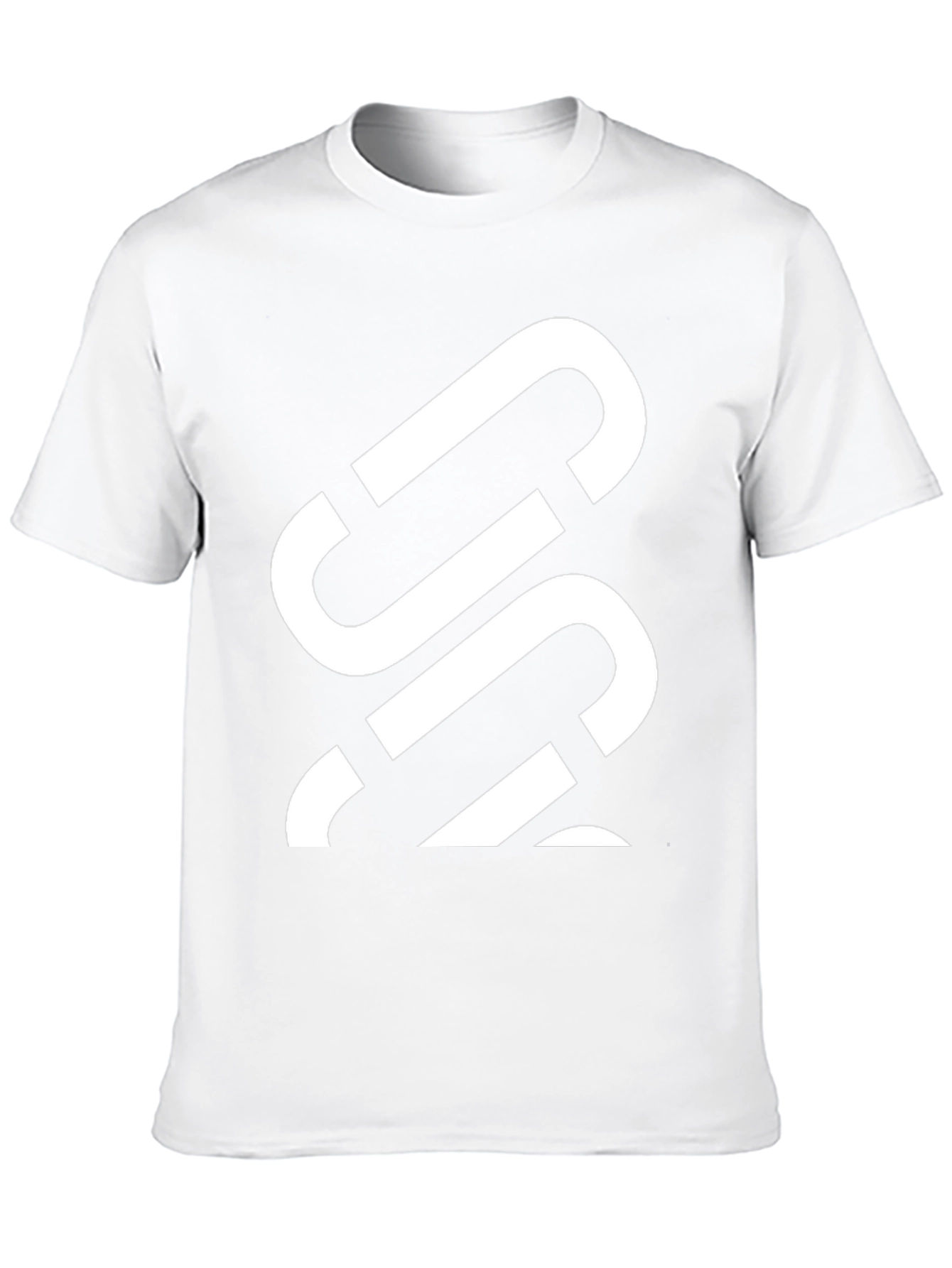 Mens Black Graphic Tee - Abstract White Design