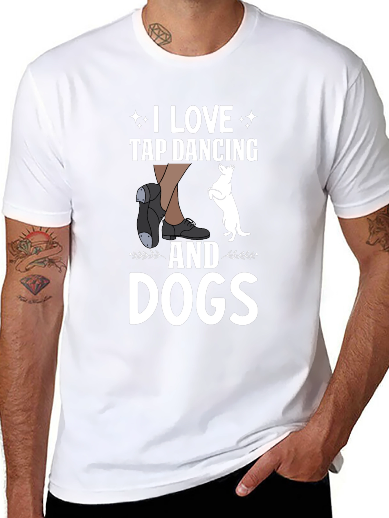 I Love Tap Dancing and Dogs Black T-Shirt