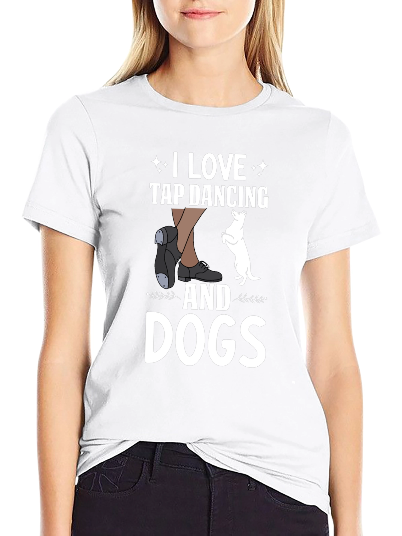 I Love Tap Dancing and Dogs Black T-Shirt