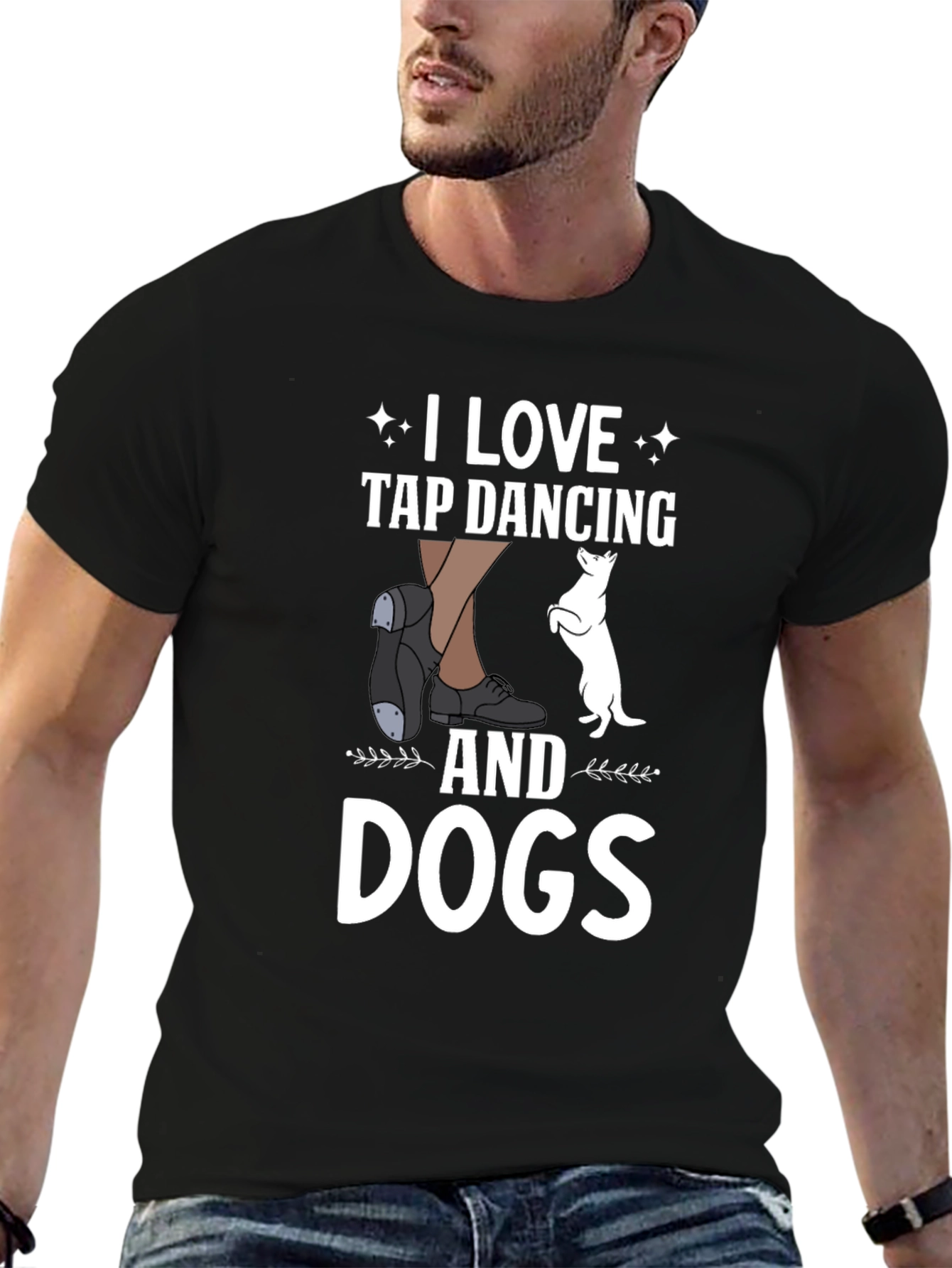 I Love Tap Dancing and Dogs Black T-Shirt