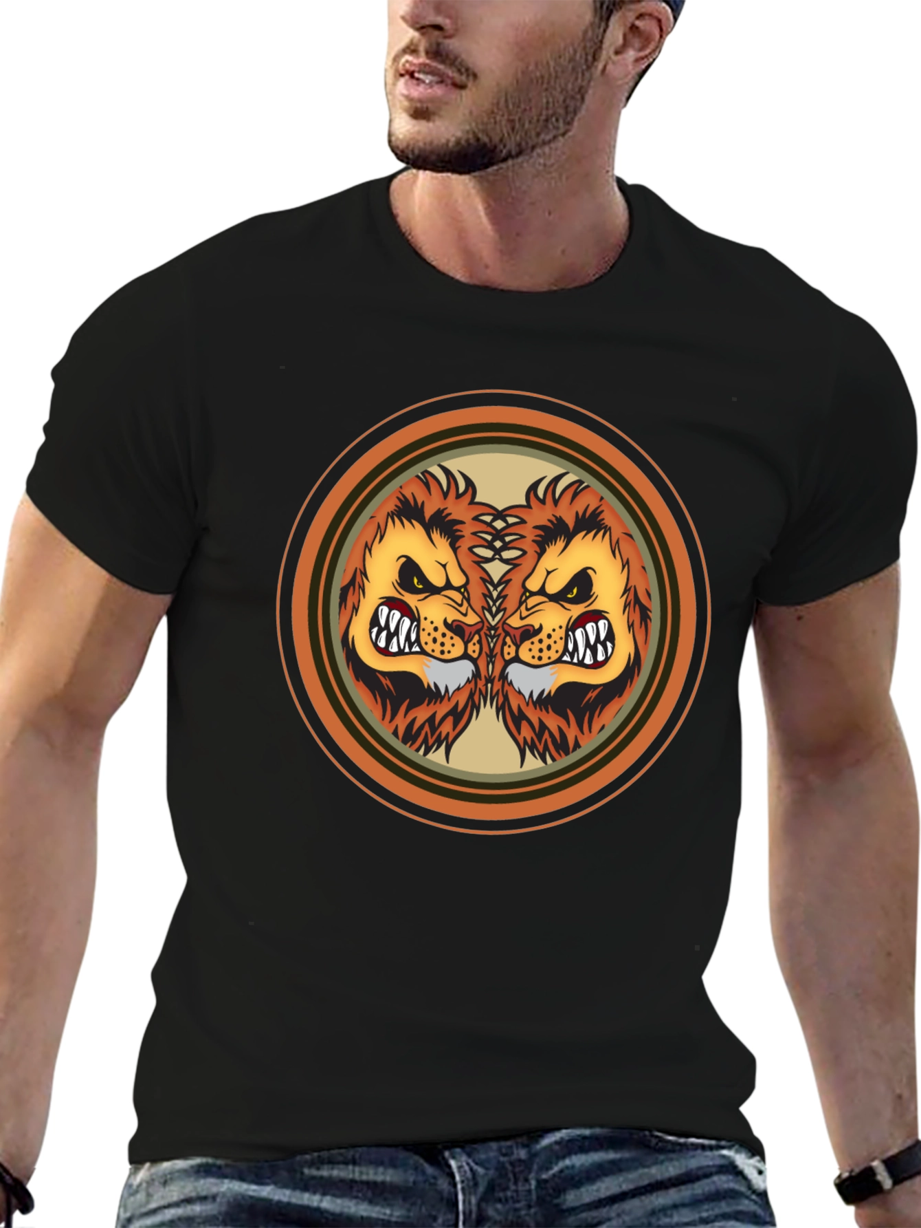 Lion Double Vision Graphic Tee - Fierce Style